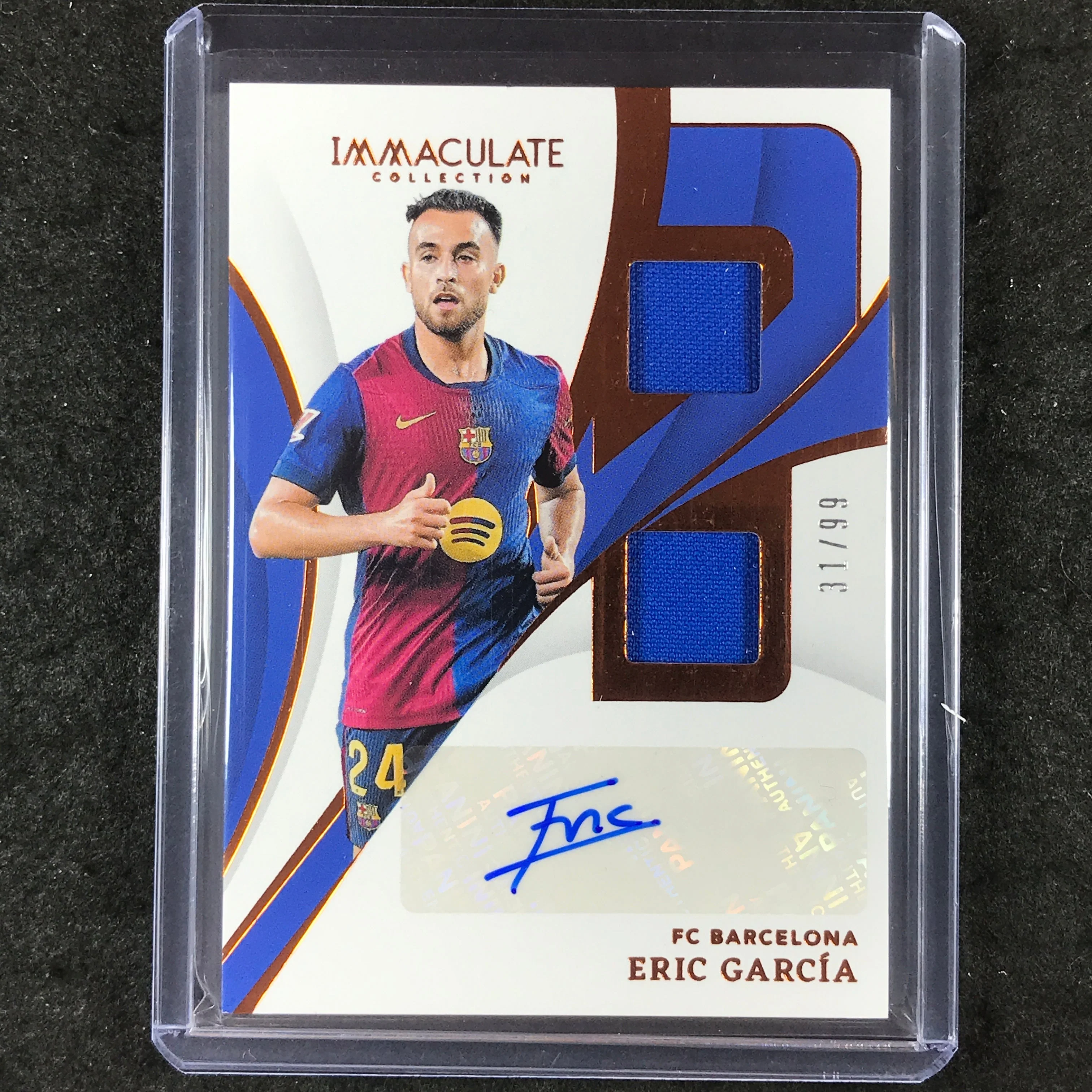 2024-25 Immaculate Soccer ERIC GARCIA Dual Swatch Autographs Bronze 31/99
