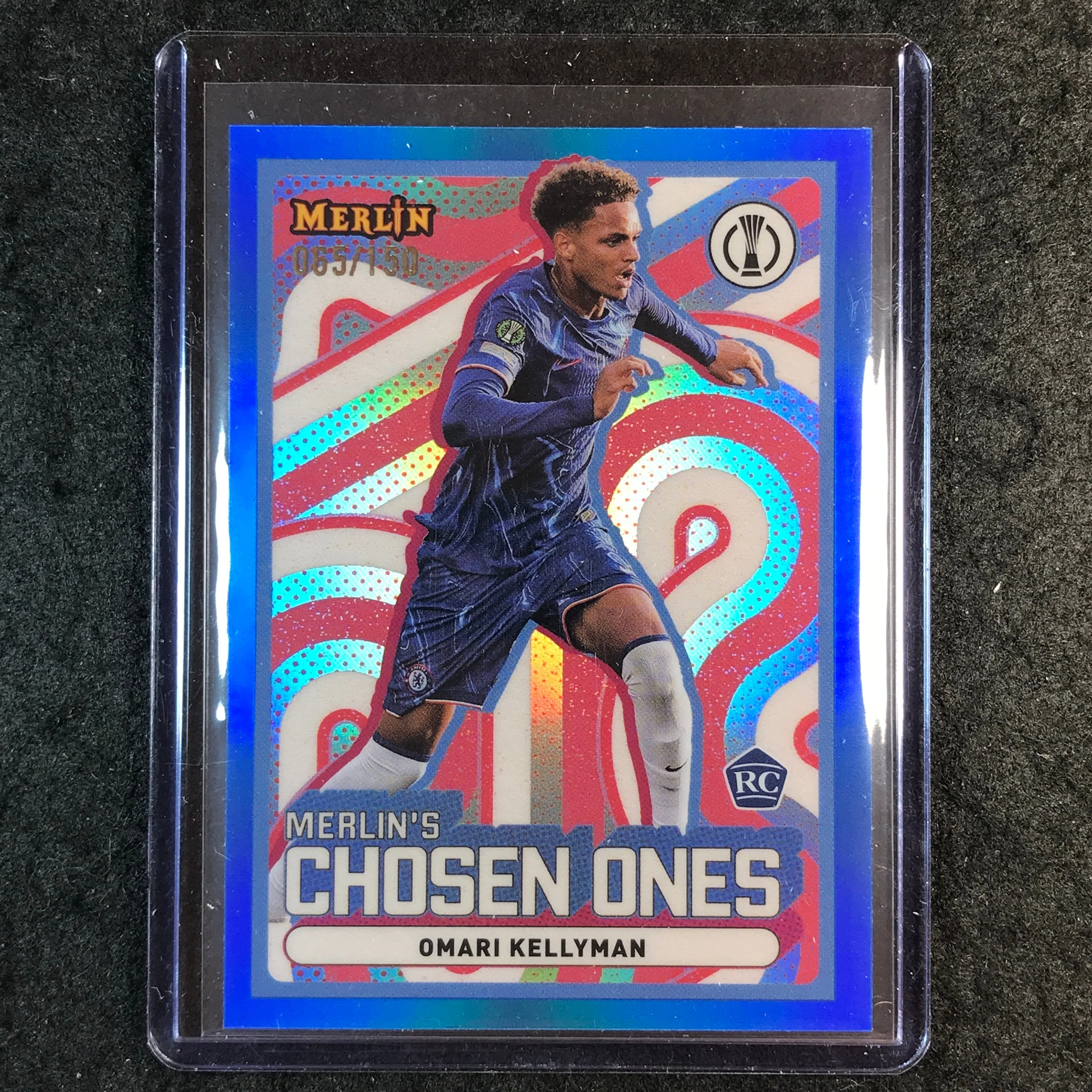 2024-25 Merlin UEFA Club Comp OMARI KELLYMAN Chosen Ones Rookie Blue 65/150 #6