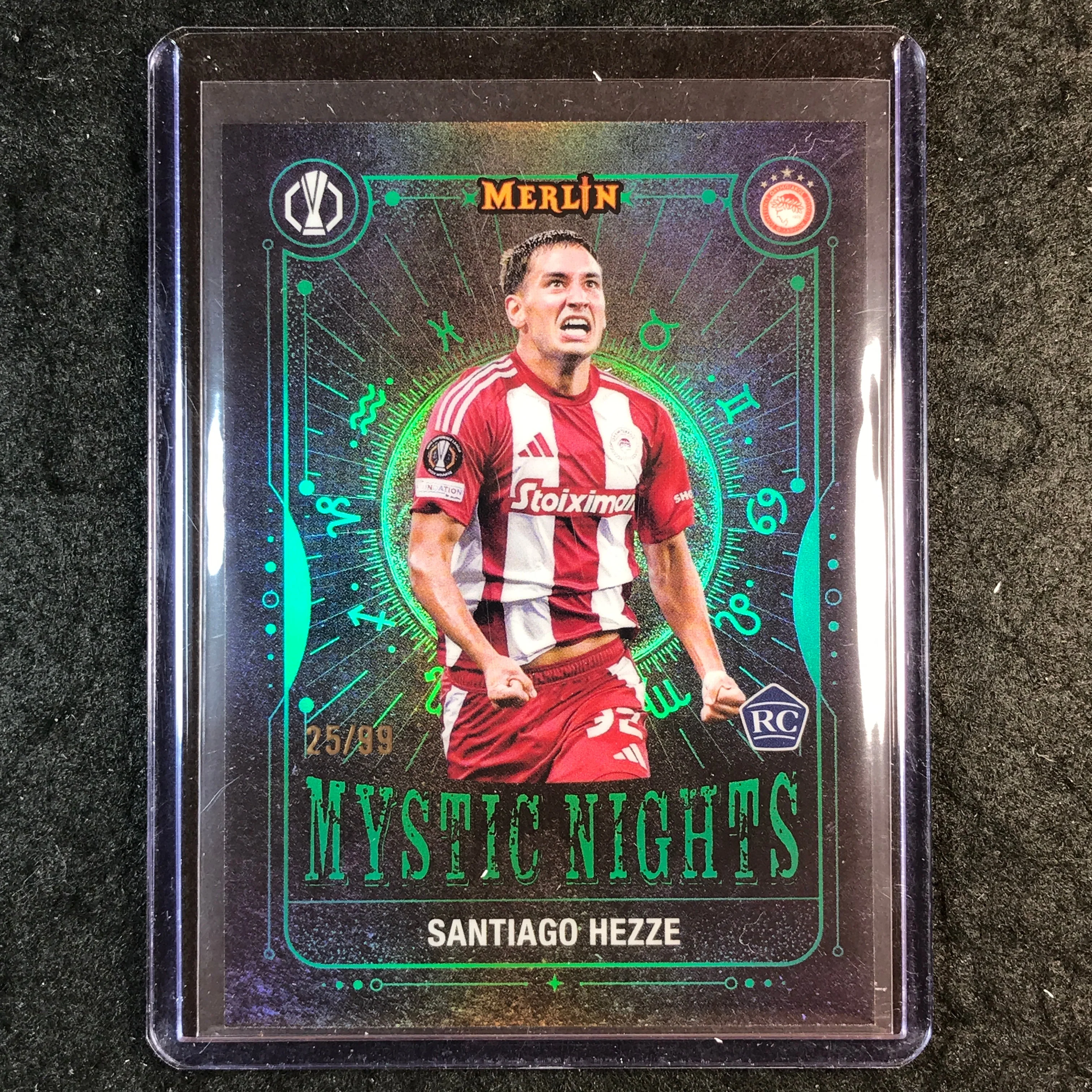 2024-25 Merlin UEFA Club Comp SANTAGO HEZZE Mystic Nights Rookie Green 25/99 #7