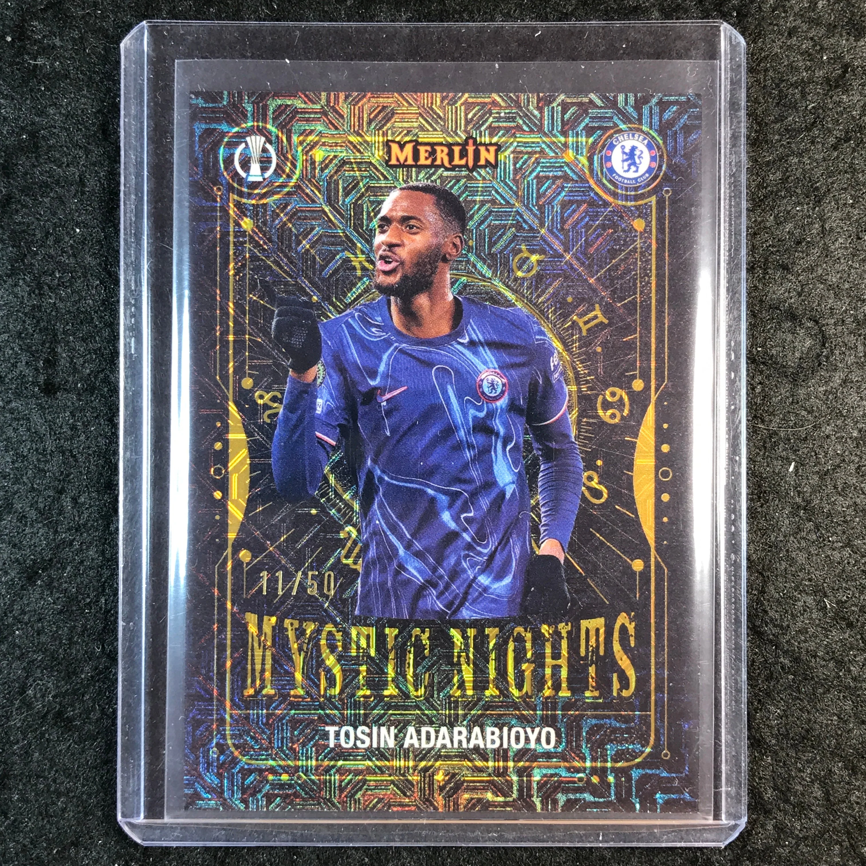 2024-25 Merlin UEFA Club Comp TOSIN ADARABIOYO Mystic Nights Gold Mojo 11/50 #6