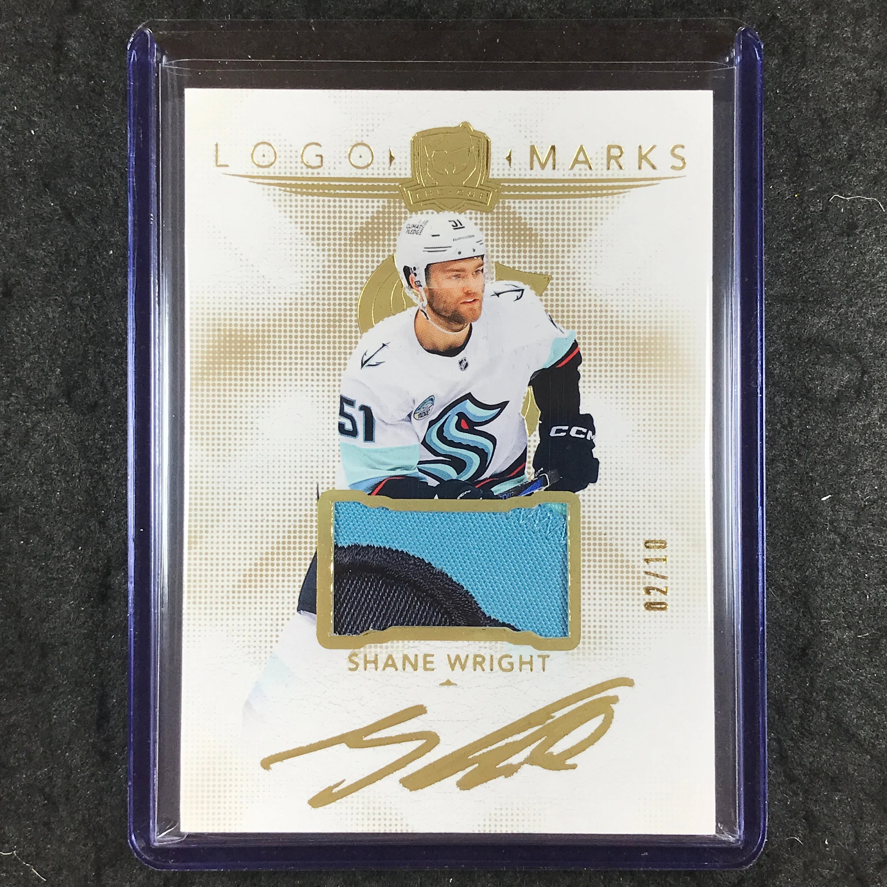 2024-25 The Cup Hockey SHANE WRIGHT Logomarks Patch Auto Gold 2/10