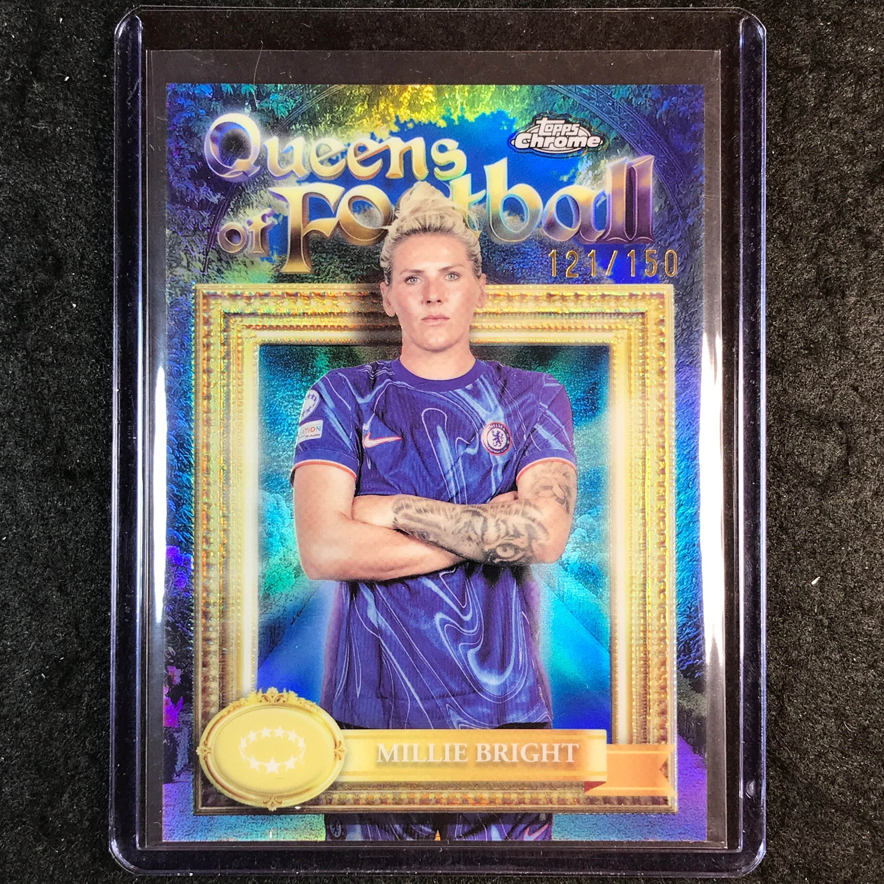 2024-25 Topps Chrome UEFA Women's MILLIE BRIGHT Queens of Football Blue 121/150