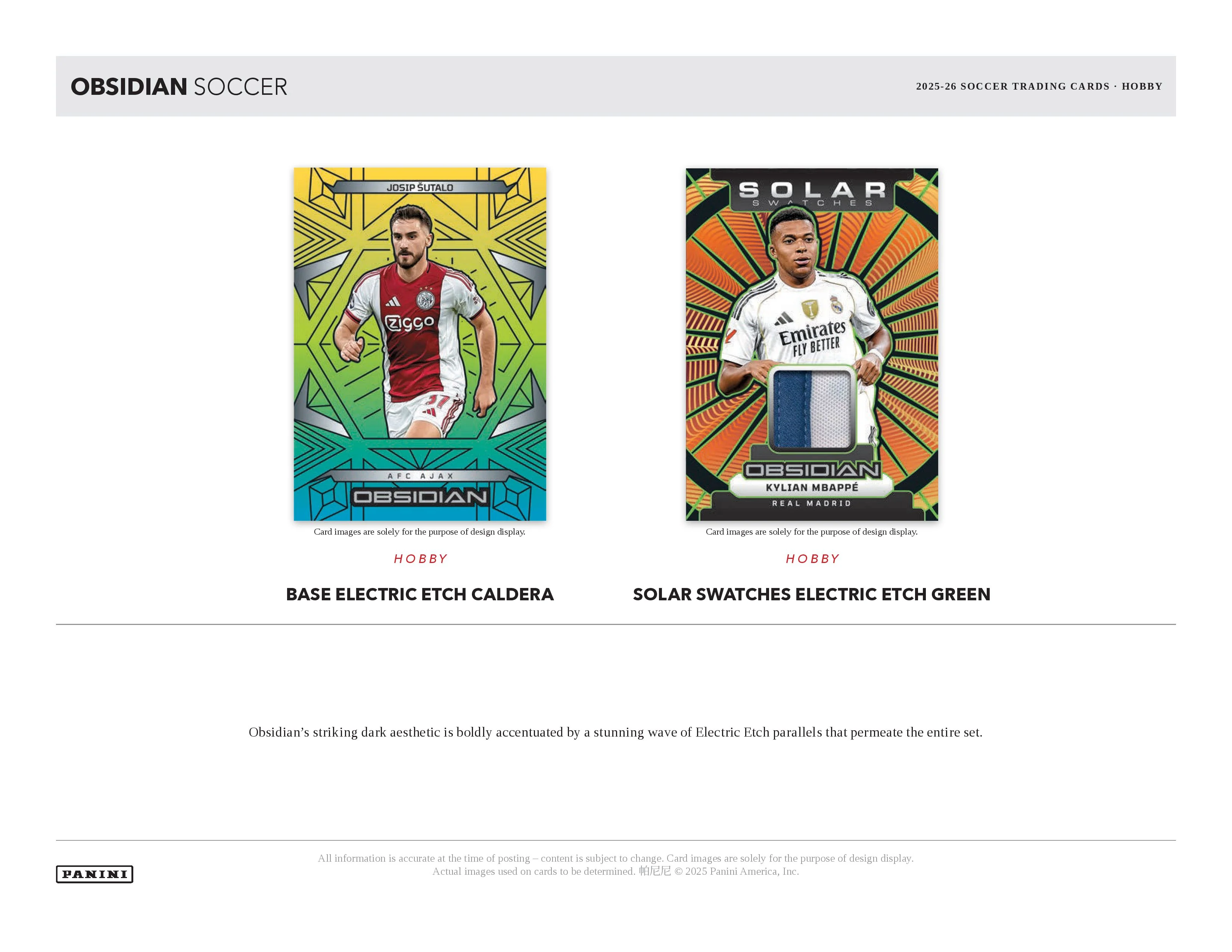 2025-26 Panini Obsidian Soccer Hobby Box (Pre Order) - Image 2