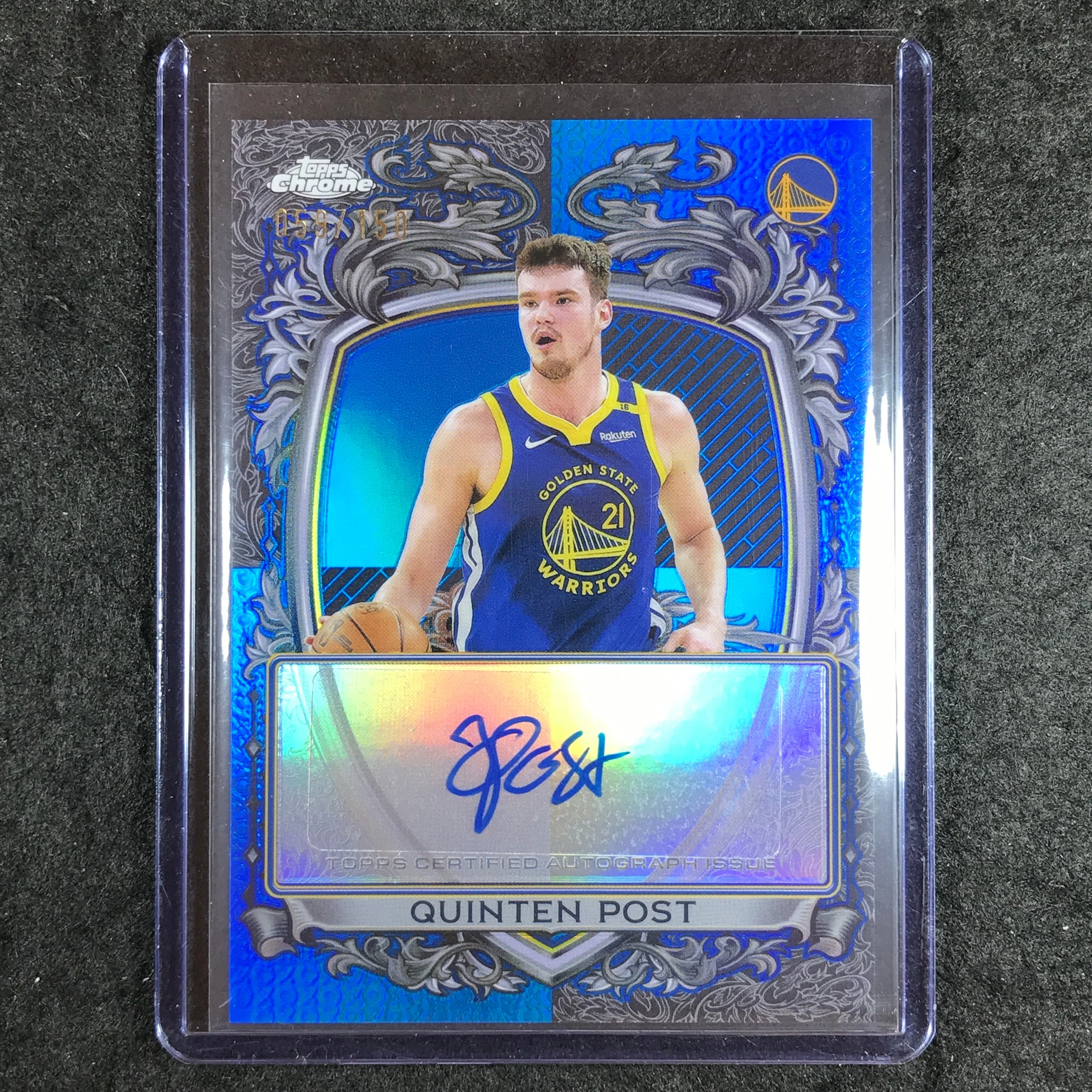 2025-26 Topps Chrome QUINTEN POST Signature Style Auto Blue 59/150