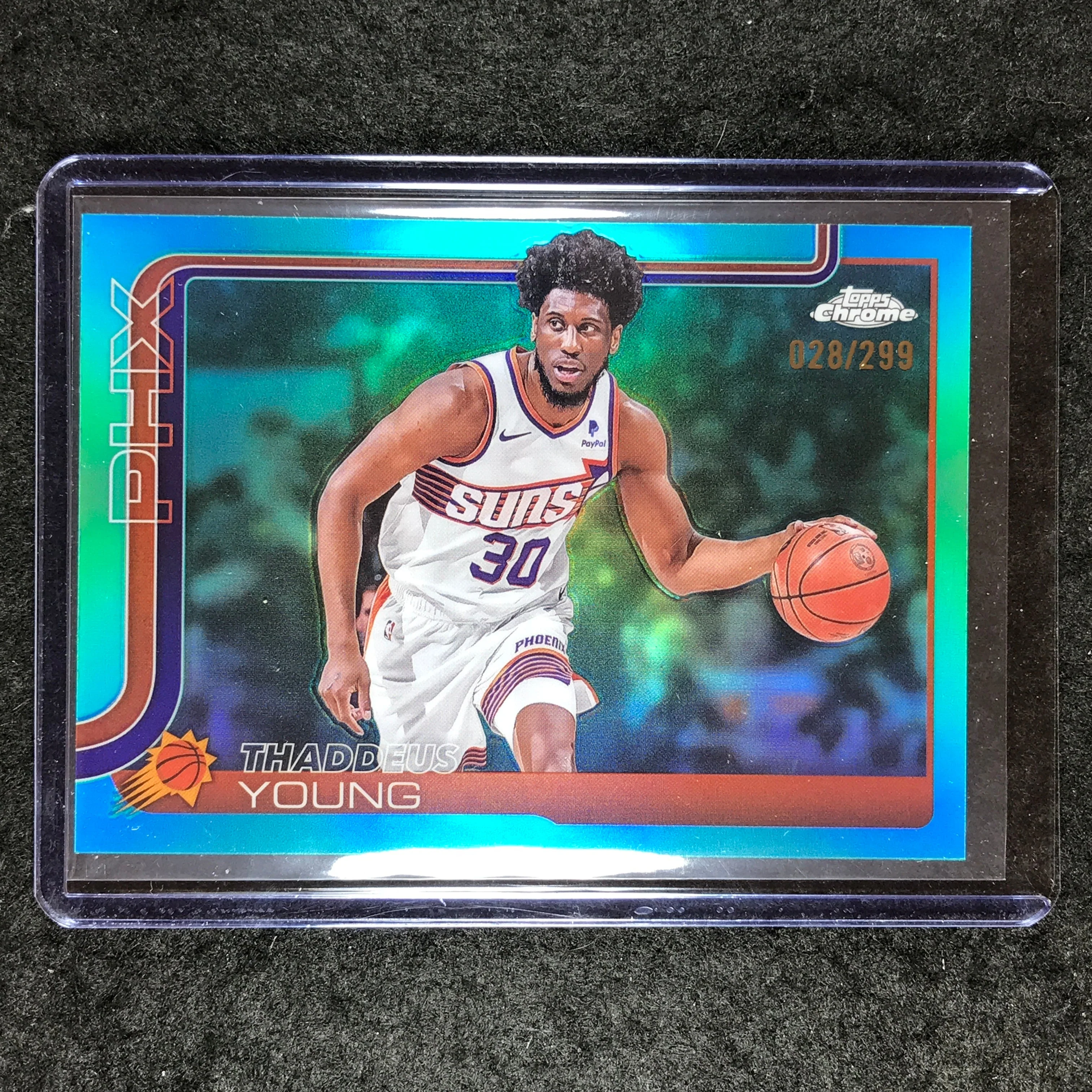 2025-26 Topps Chrome THADDEUS YOUNG Base Teal 28/299 #135