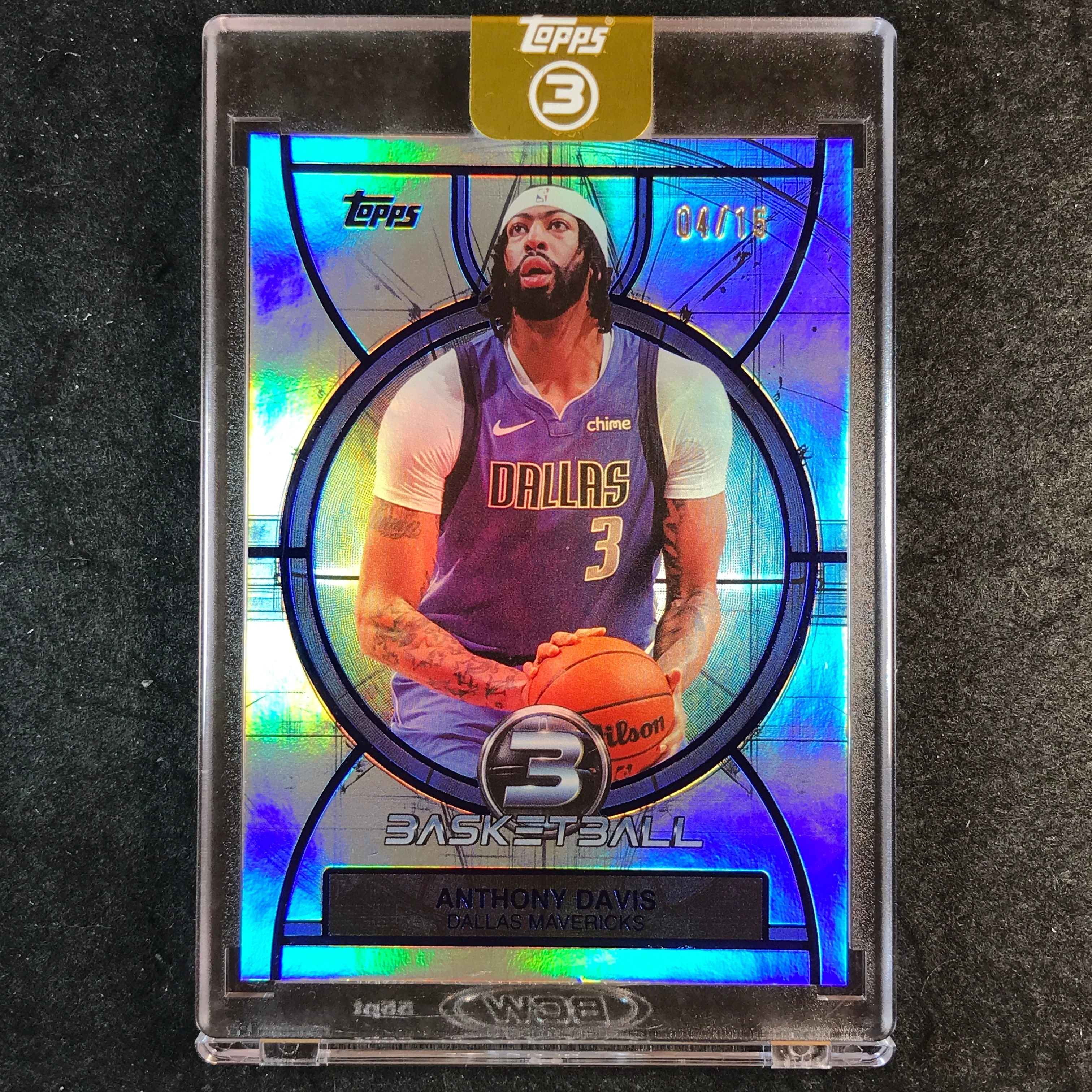 2025-26 Topps Three ANTHONY DAVIS Base Blue 4/15 #16