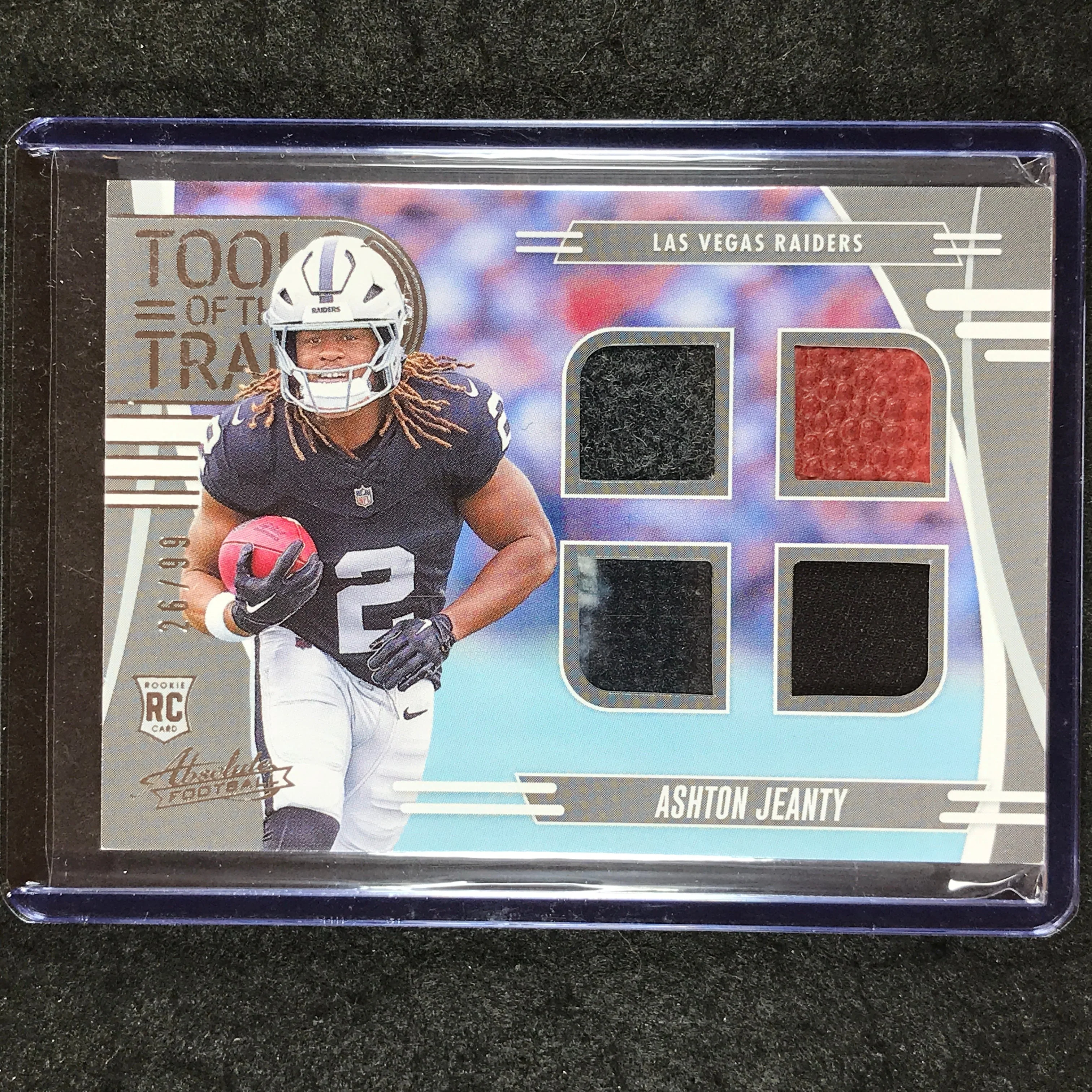 2025 Absolute Football ASHTON JEANTY Tools of the Trade Rookie Jersey Quad 26/99