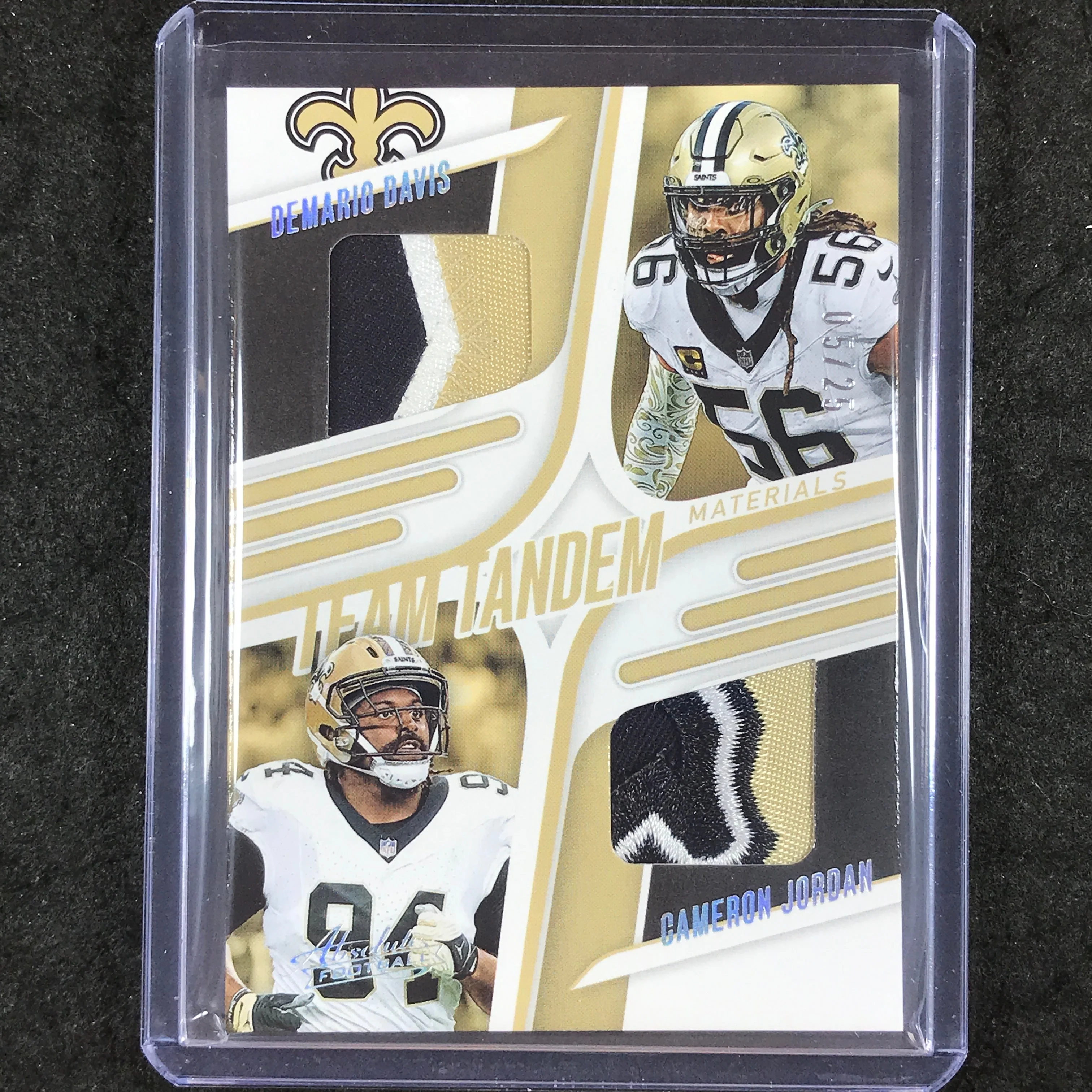 2025 Absolute Football DAVIS JORDAN Team Tandem Materials Patch Silver 5/25