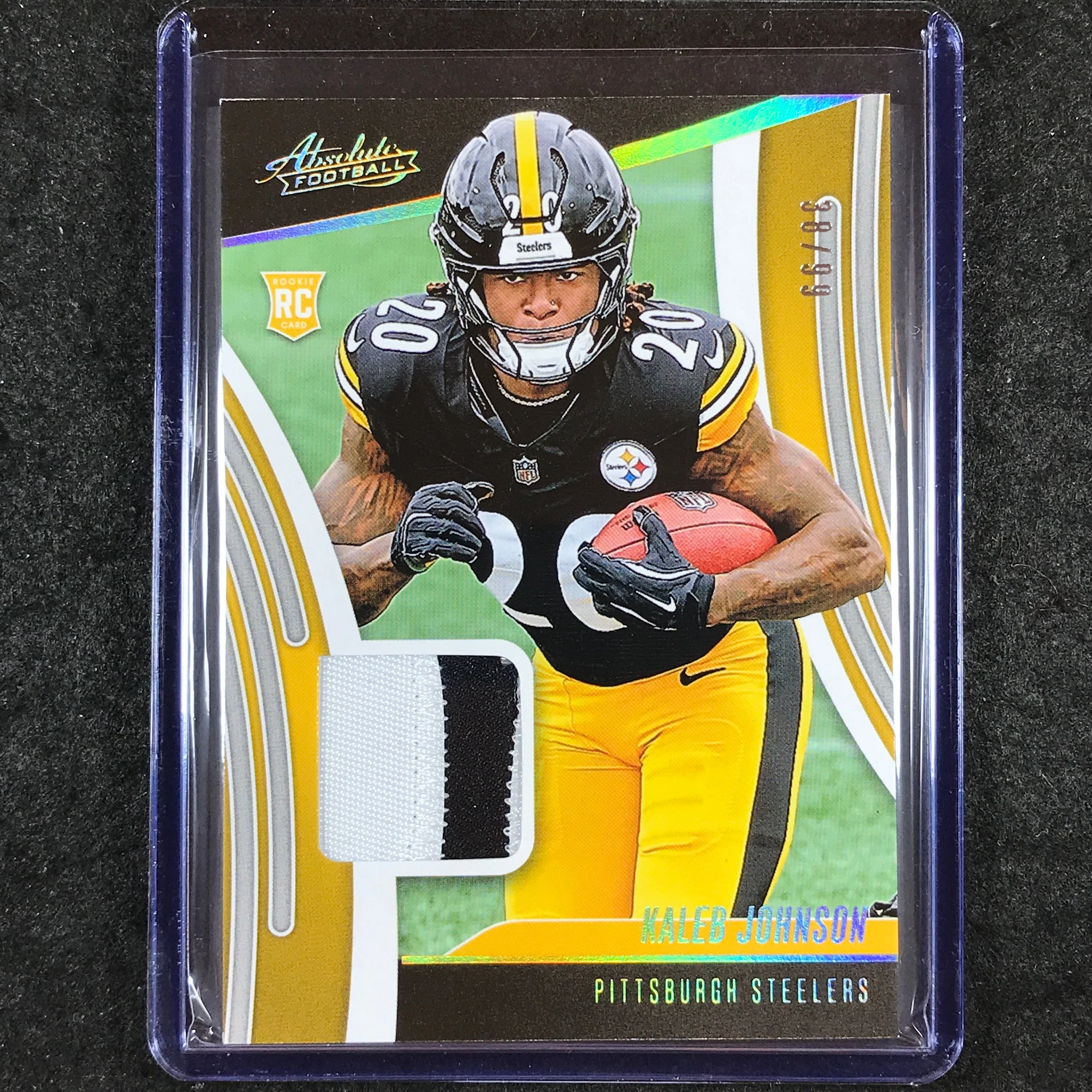 2025 Absolute Football KALEB JOHNSON Absolute Rookie Materials Patch Gold 38/99