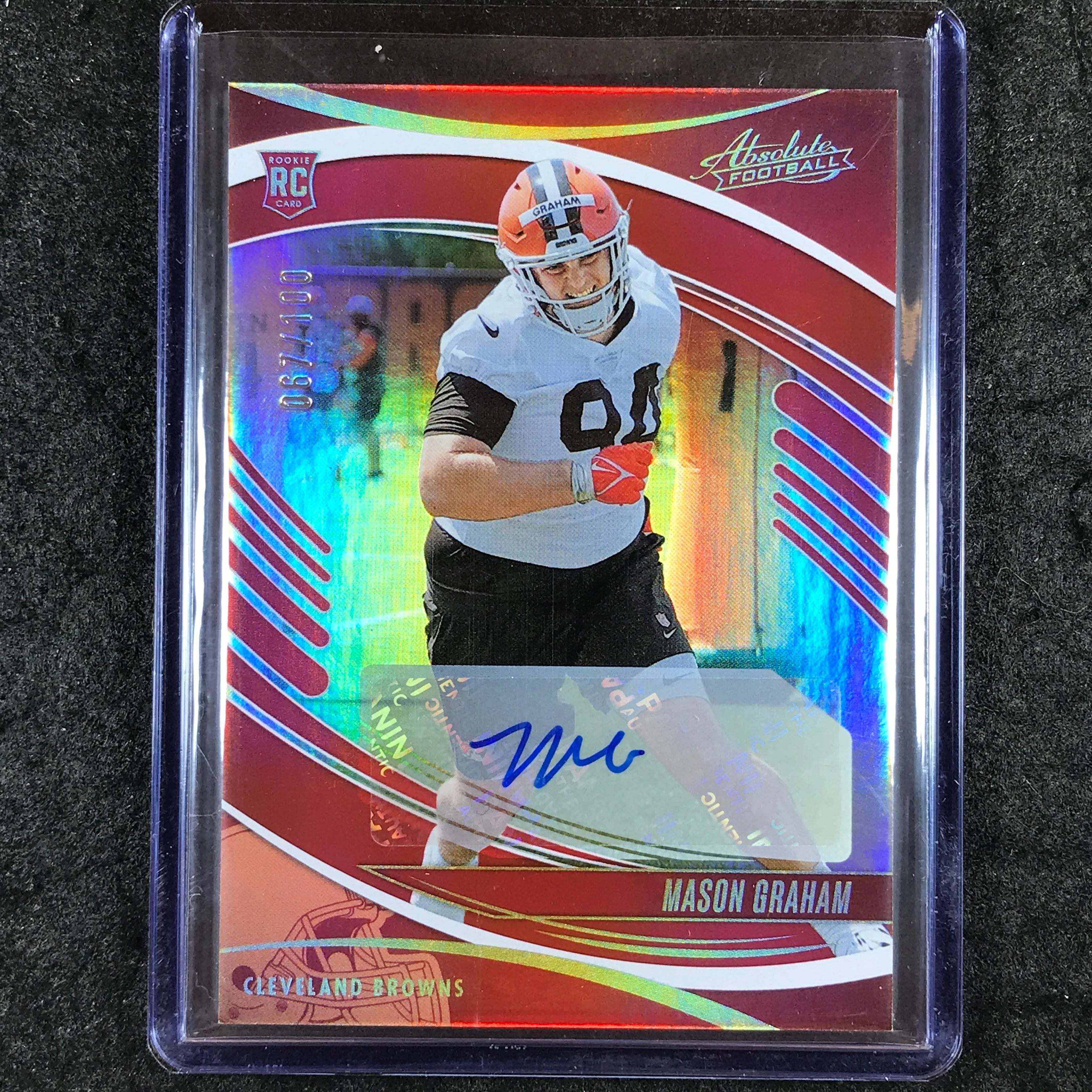 2025 Absolute Football MASON GRAHAM Signature Rookies Auto Red 67/100 #156