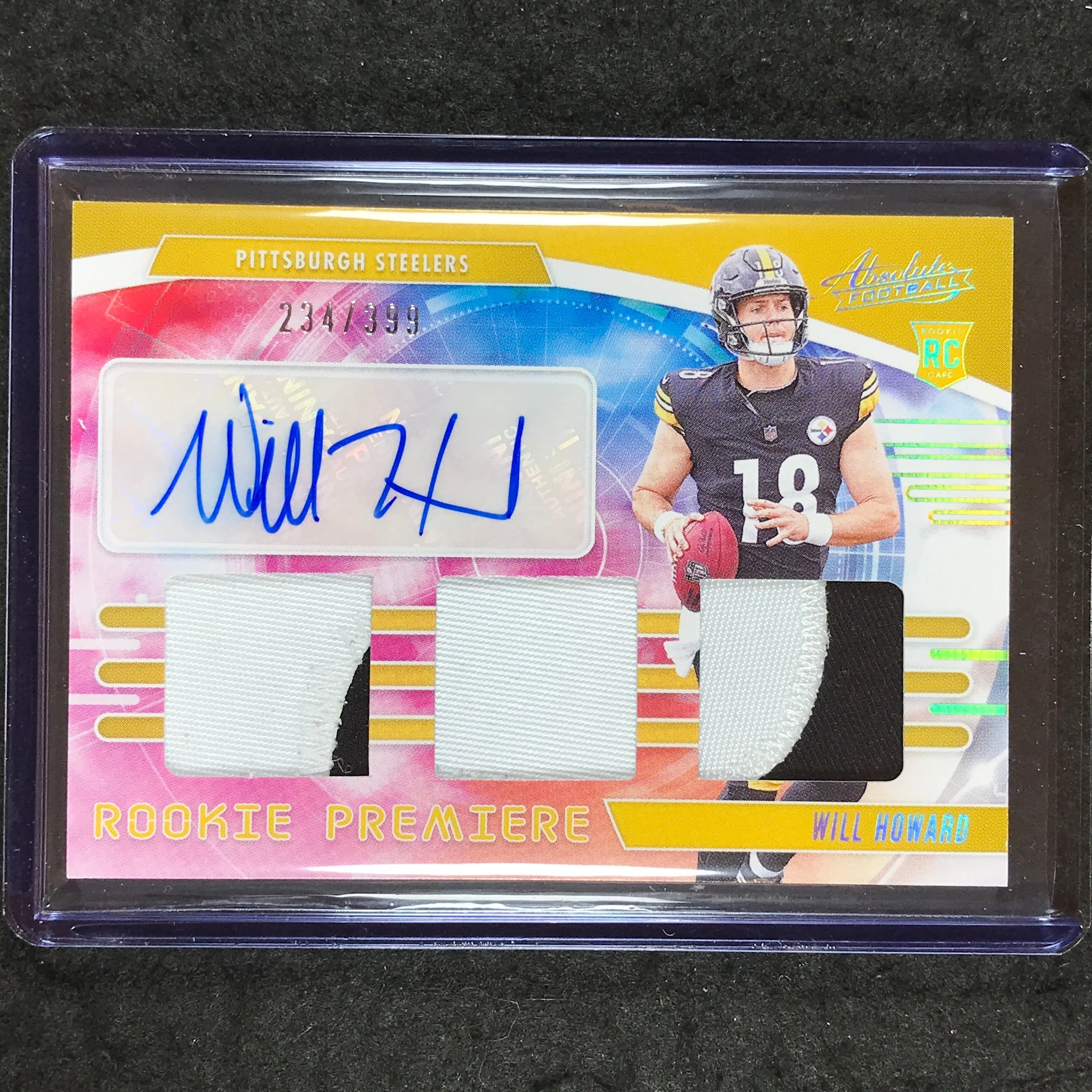 2025 Absolute Football WILL HOWARD Rookie Premiere Materials Patch Auto 234/399