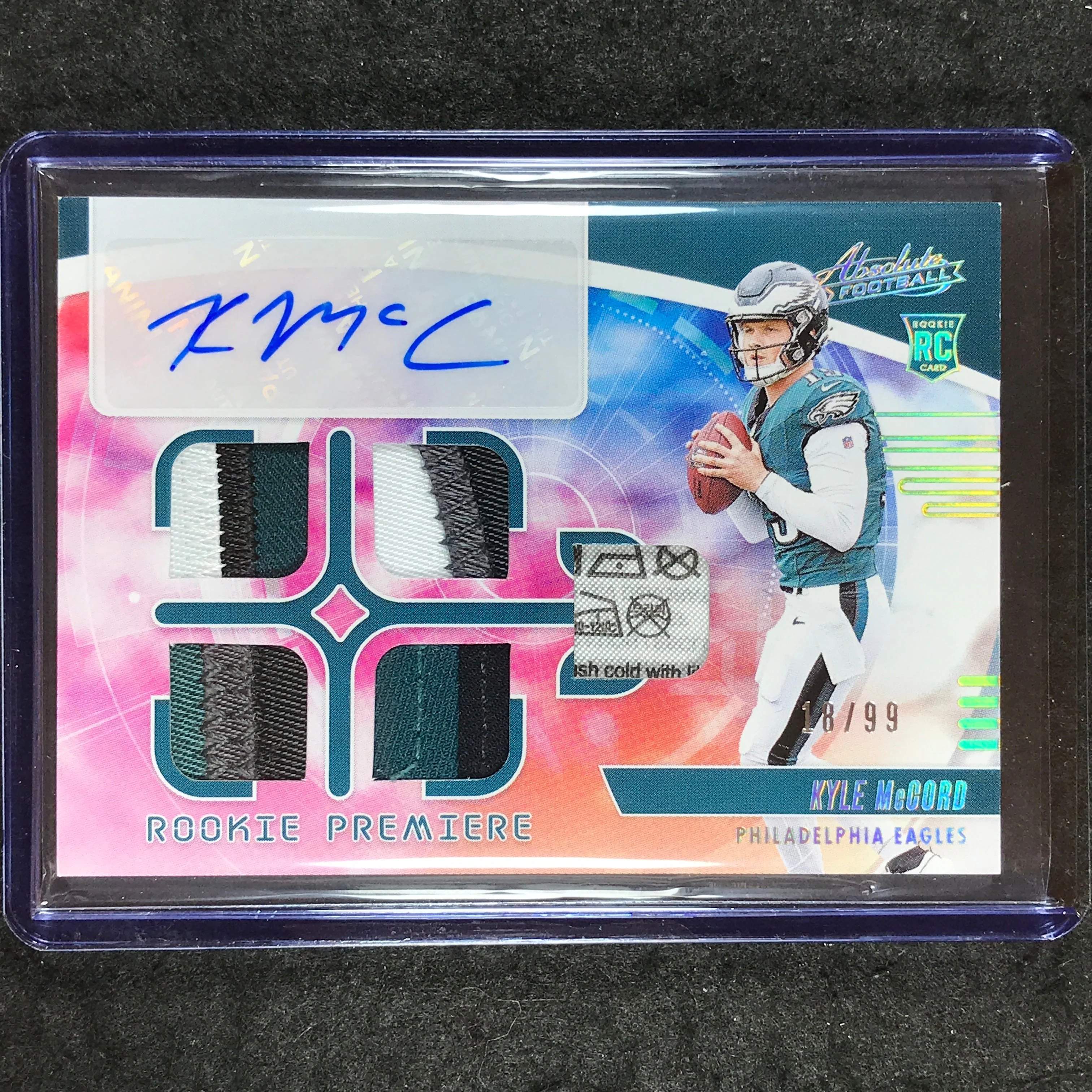 2025 Absolute KYLE MCCORD Rookie Premiere Materials Five Patch Auto 18/99