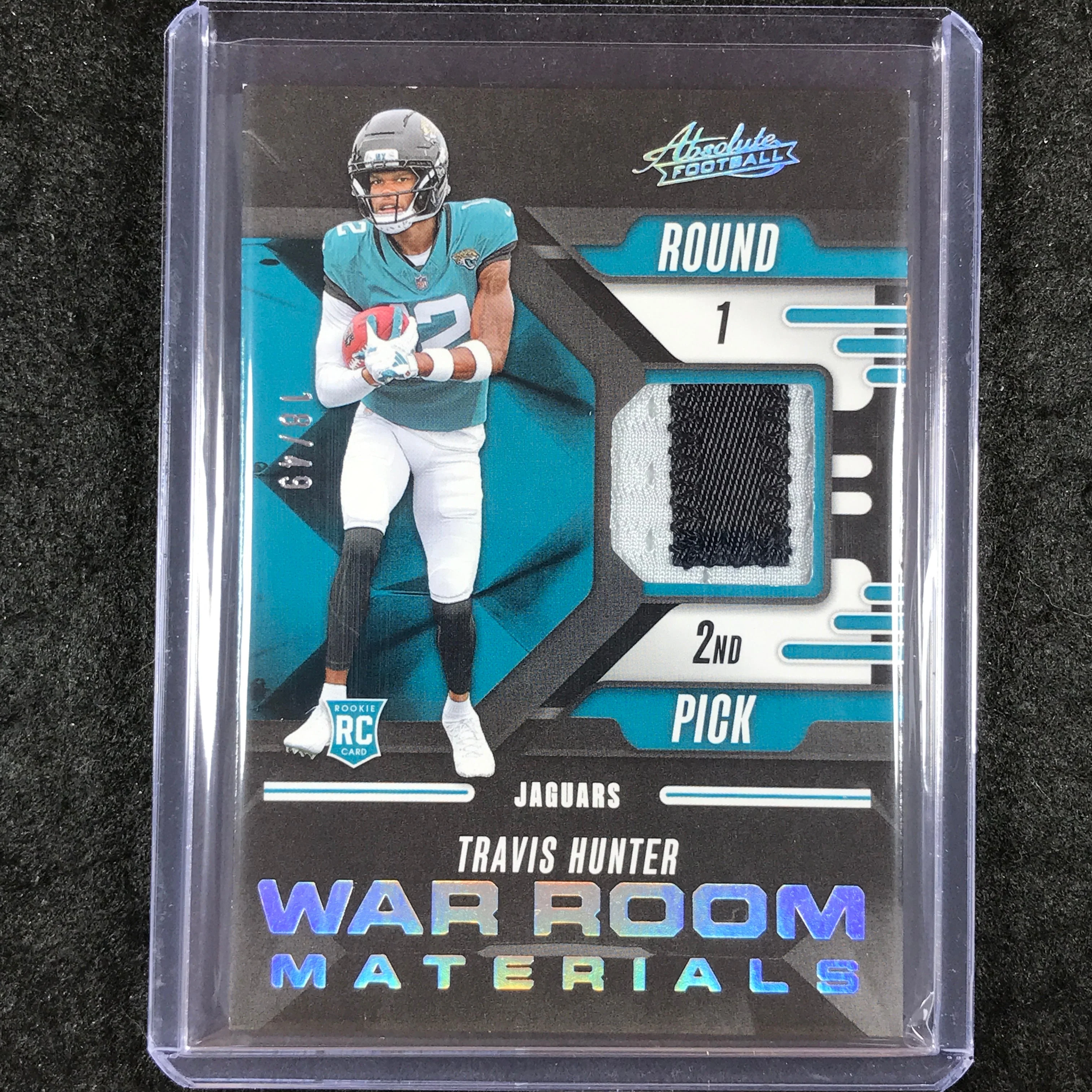 2025 Absolute TRAVIS HUNTER War Room Materials Rookie Patch Silver 18/49