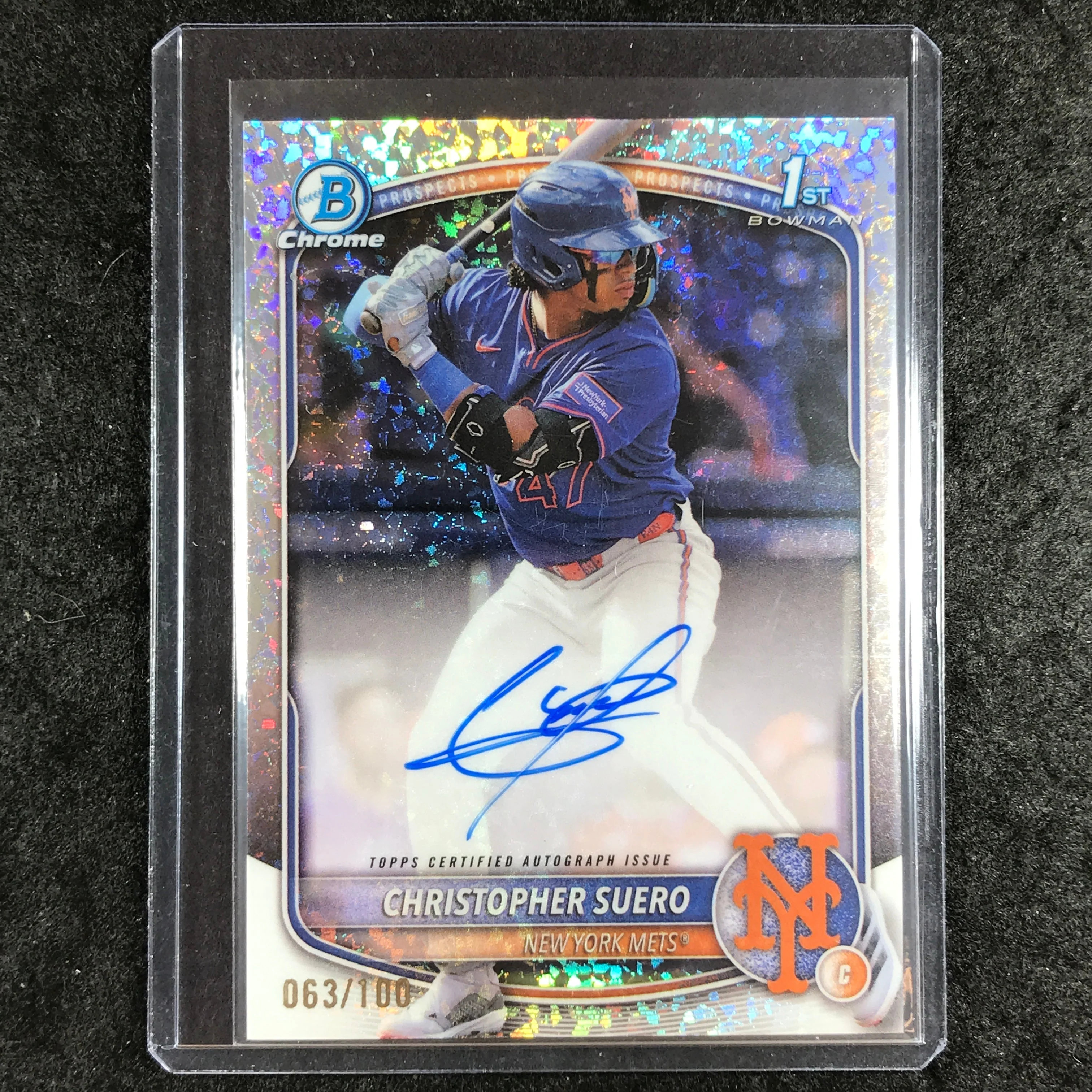2025 Bowman Chrome CHRISTOPHER SUERO Prospects Auto Mini-Diamond 63/100