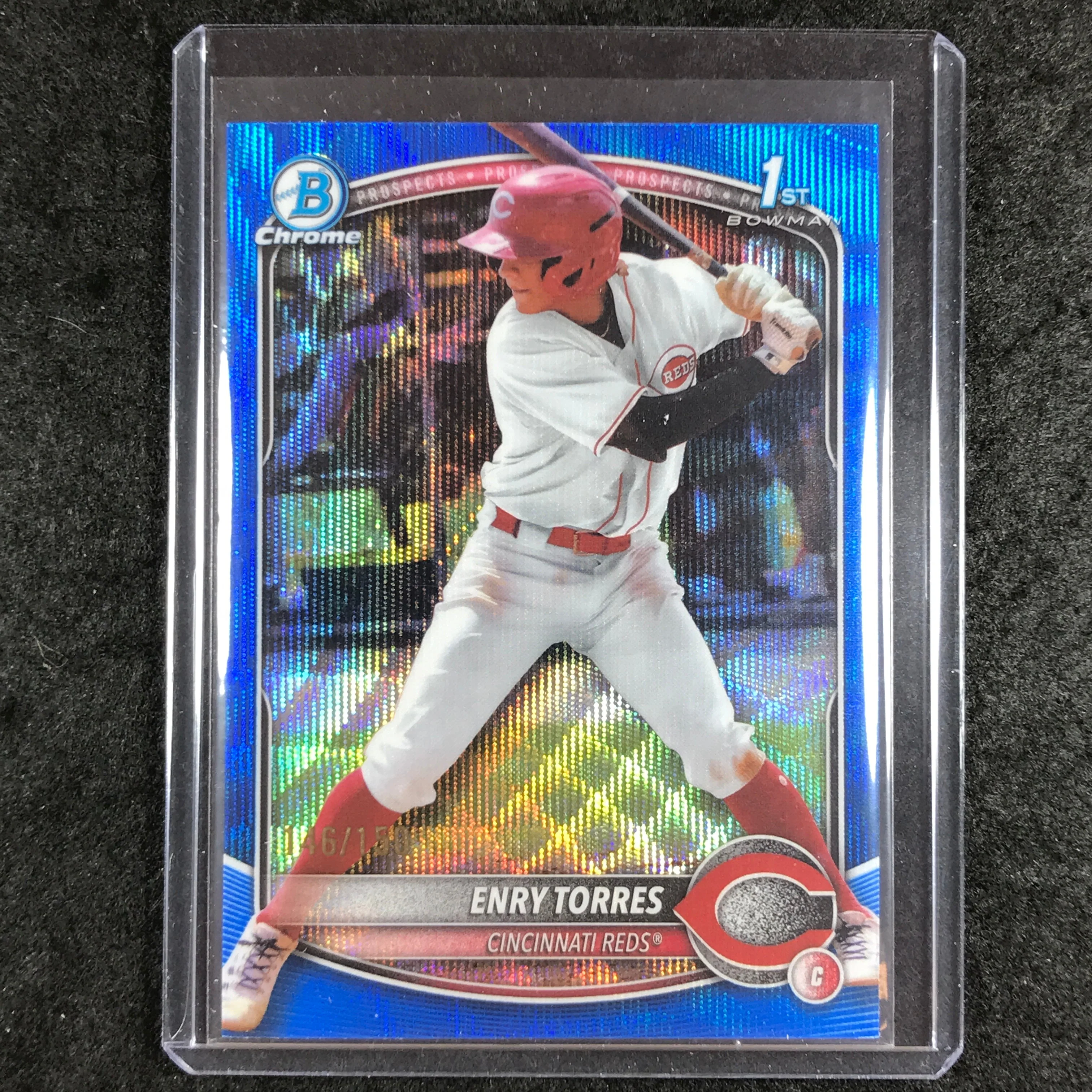 2025 Bowman Chrome ENRY TORRES Prospect 1st Bowman Blue Wave 146/150 #168