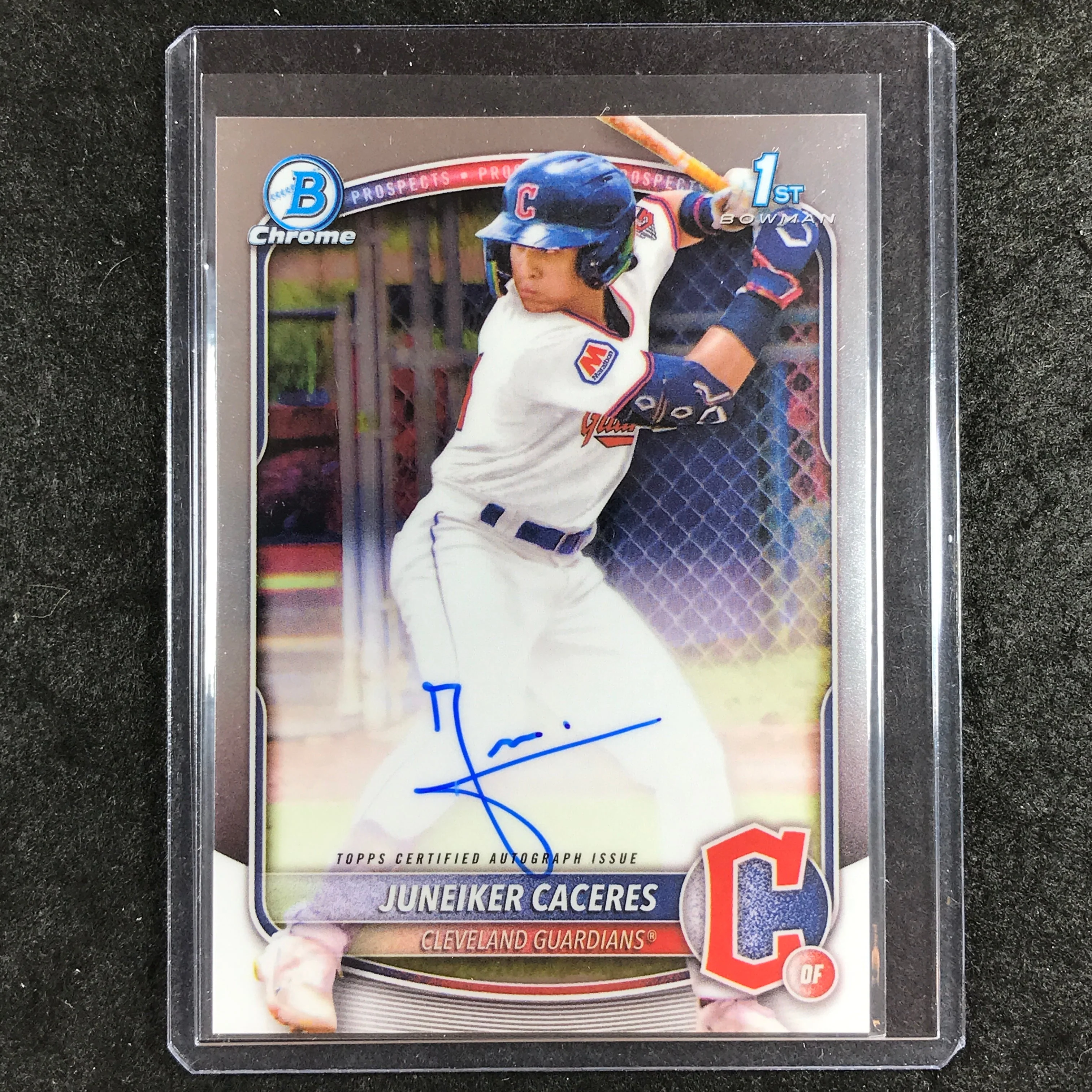 2025 Bowman Chrome JUNEIKER CACERES Prospects 1st Bowman Auto Base #JUC