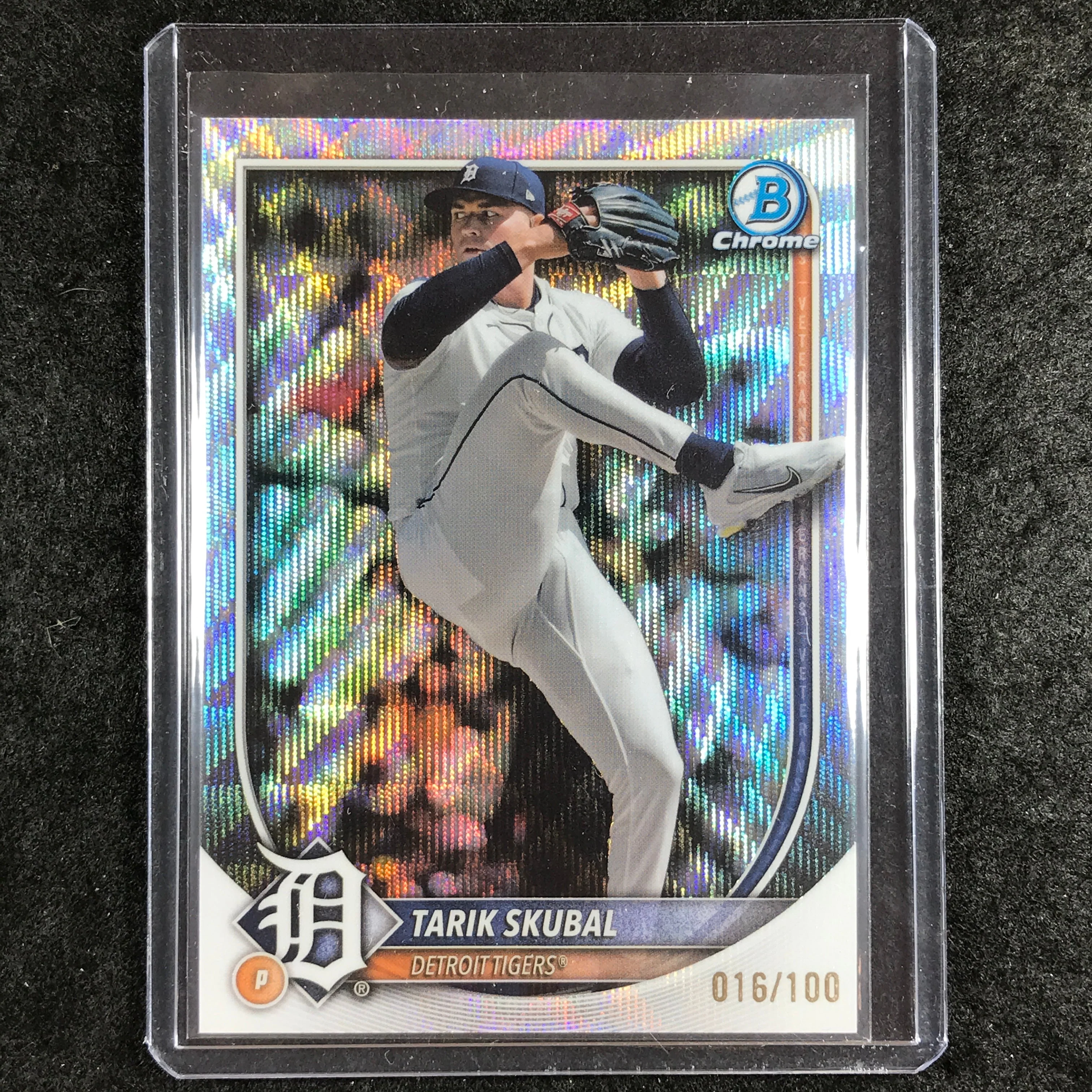 2025 Bowman Chrome TARIK SKUBAL Base Wave Refractor 16/100 #995
