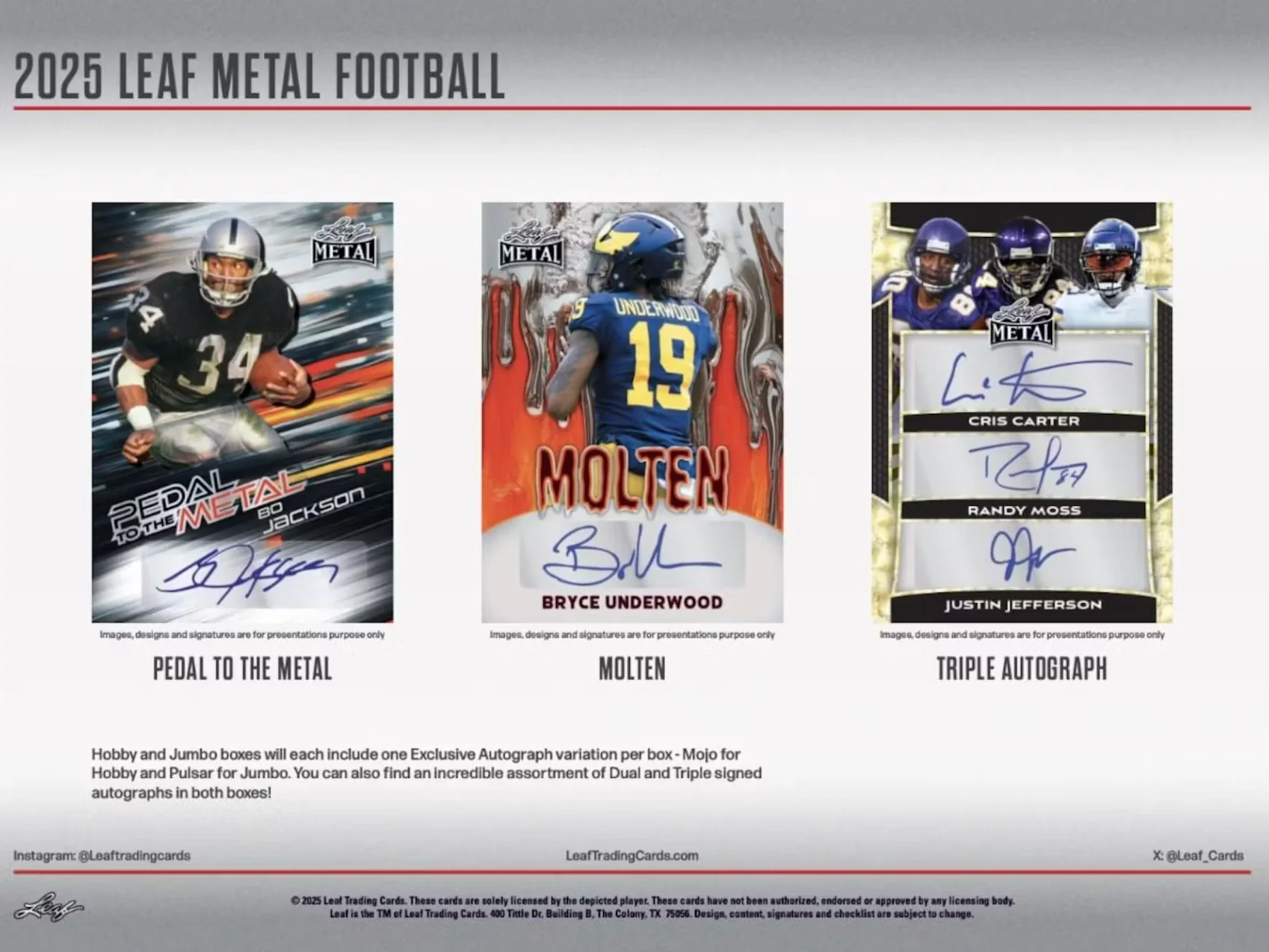 2025 Leaf Metal Football Jumbo Box - Image 5