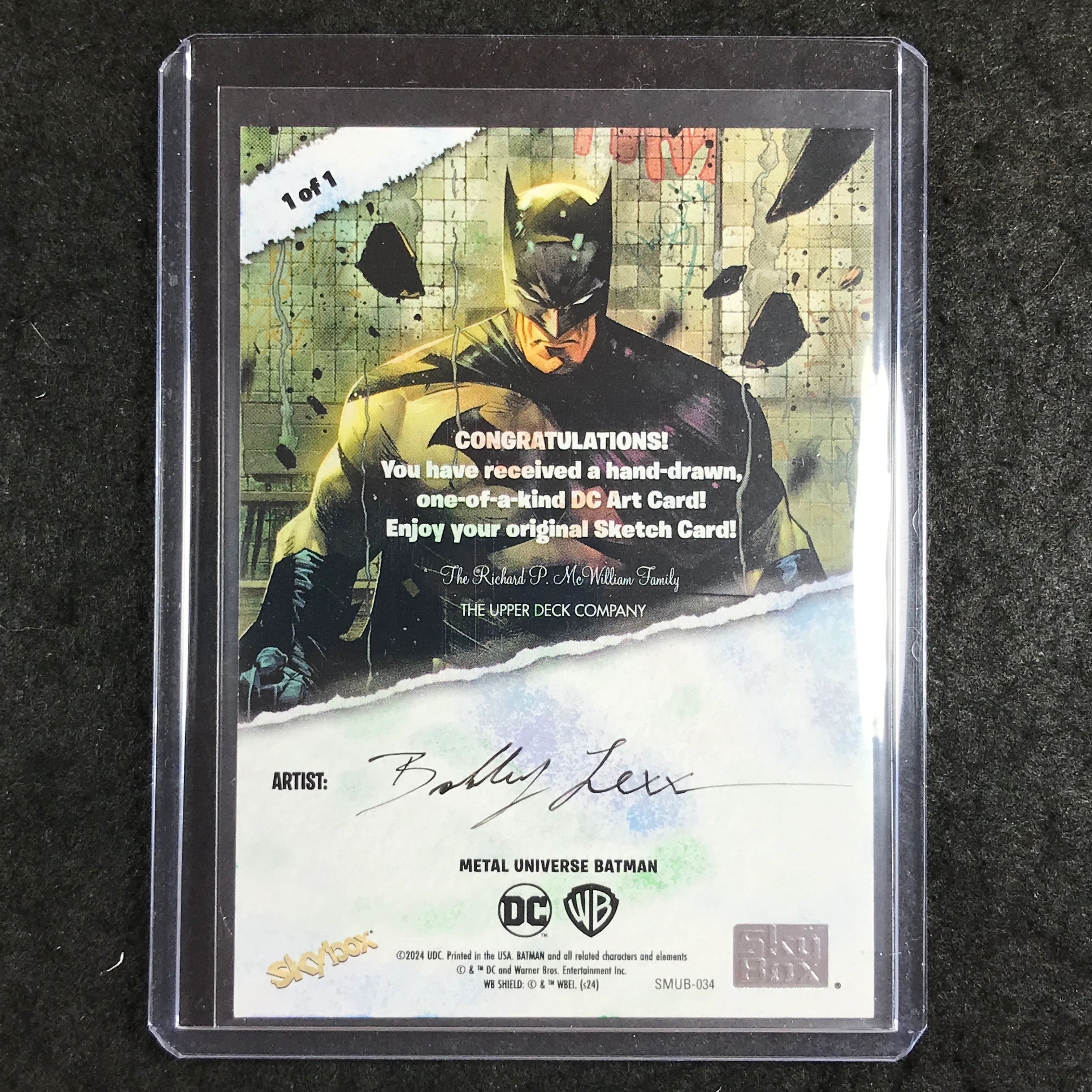 2025 Metal Universe Batman GREEN ARROW Artist Sketch 1/1 BOBBY LEXX - Image 2