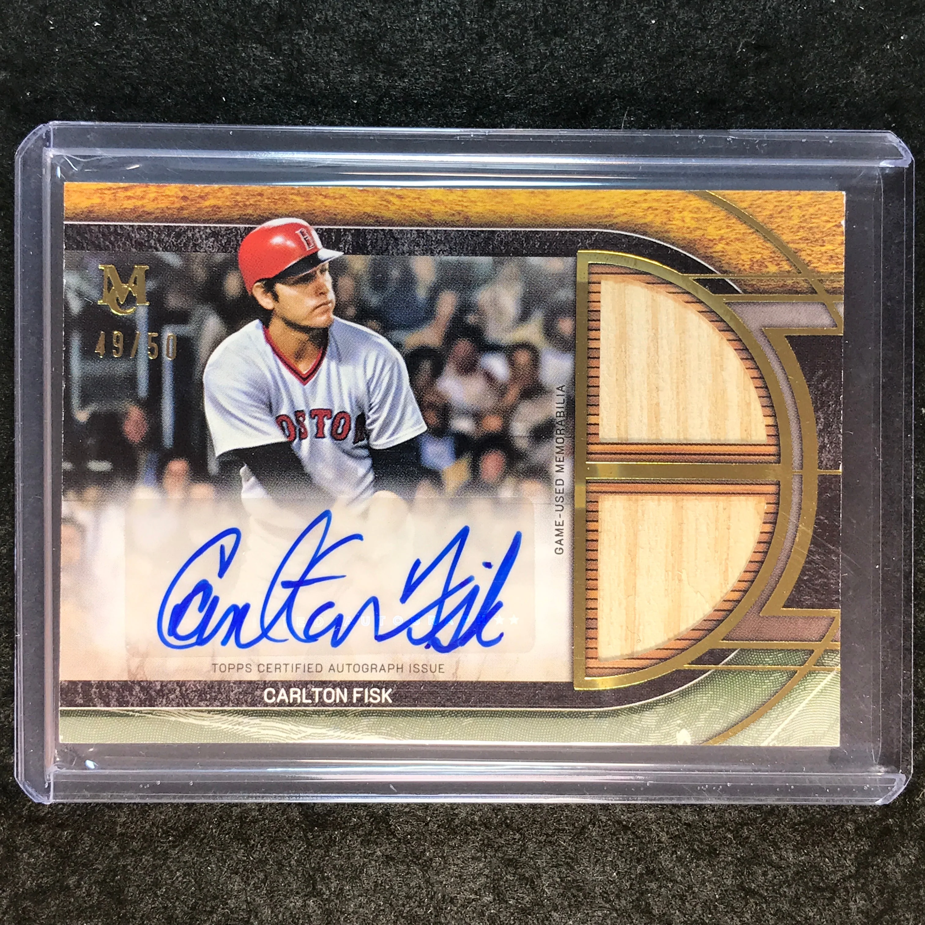 2025 Museum Baseball CARLTON FISK Signature Swatches Dual Relic Auto Gold 43/50