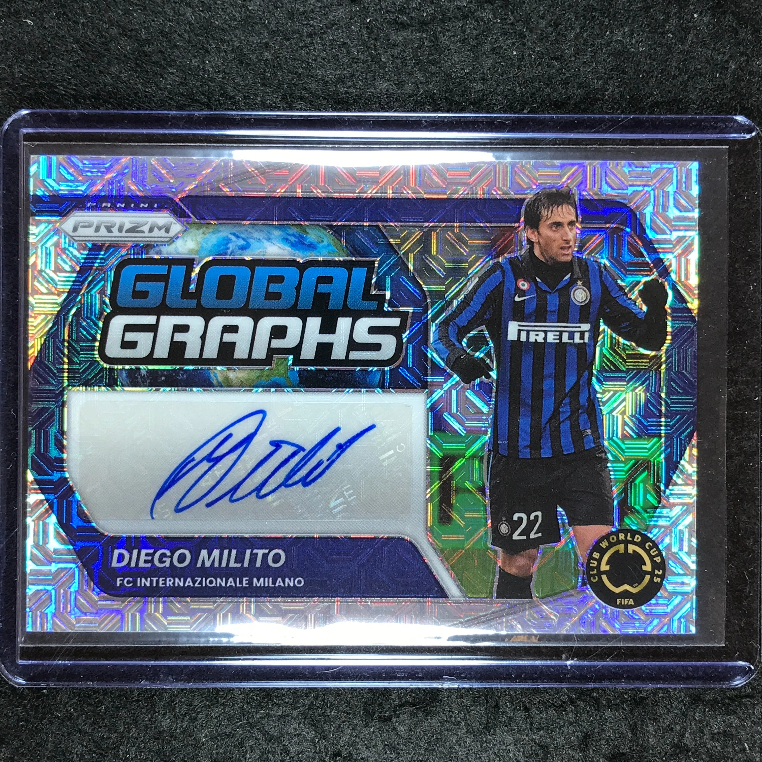 2025 Prizm FIFA Club World Cup DIEGO MILITO Global Graphs Auto Mojo 11/25