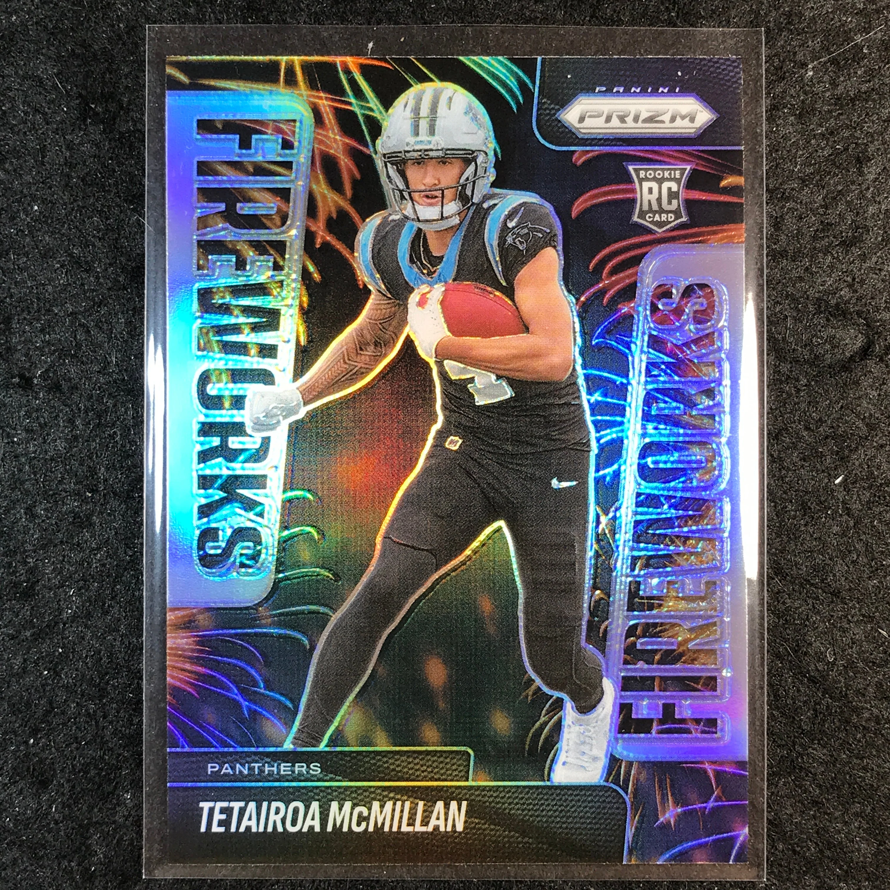 2025 Prizm Football TETAIROA MCMILLAN Fireworks Rookie Silver #21