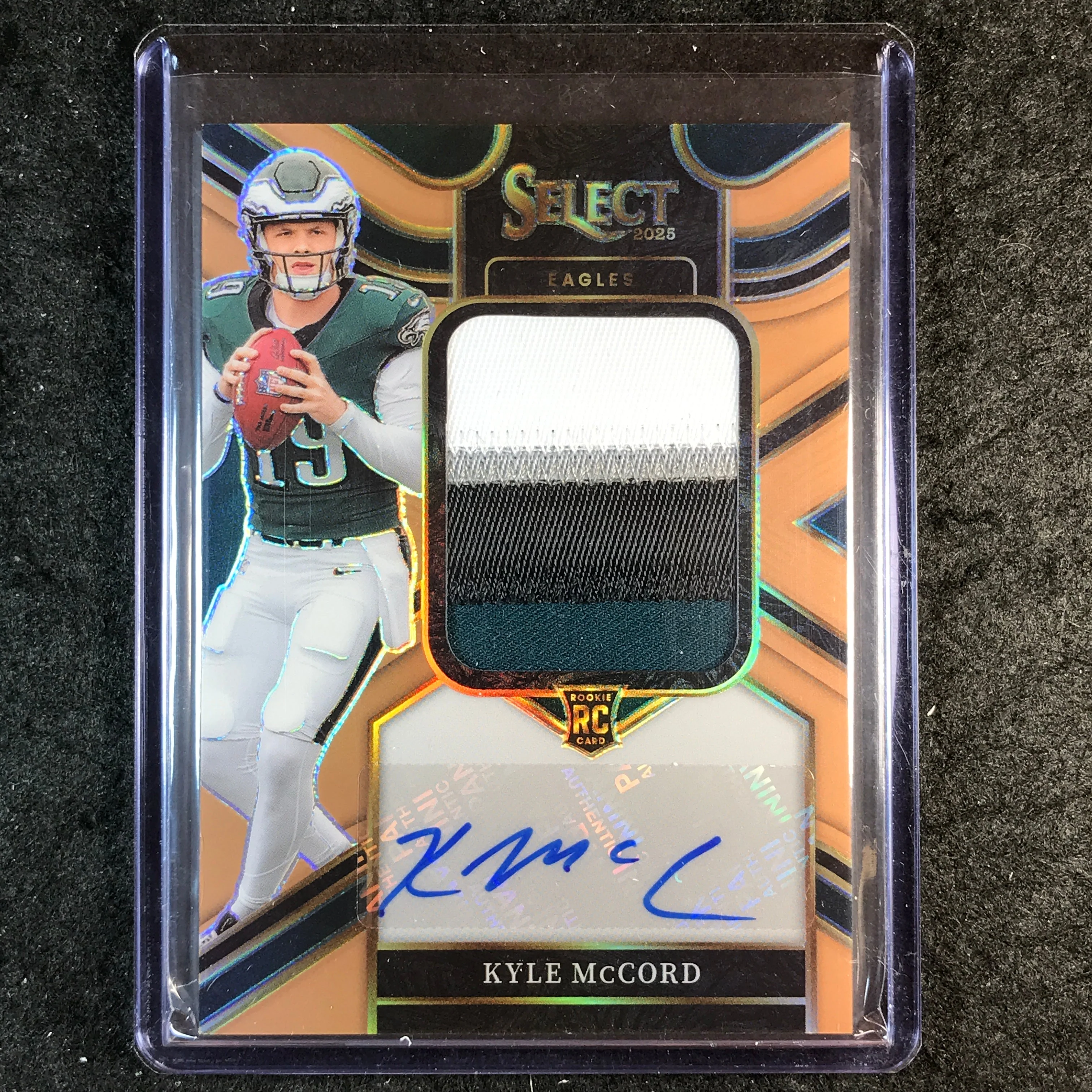 2025 Select Football KYLE MCCORD Jumbo Rookie Signature Swatches Copper 33/49