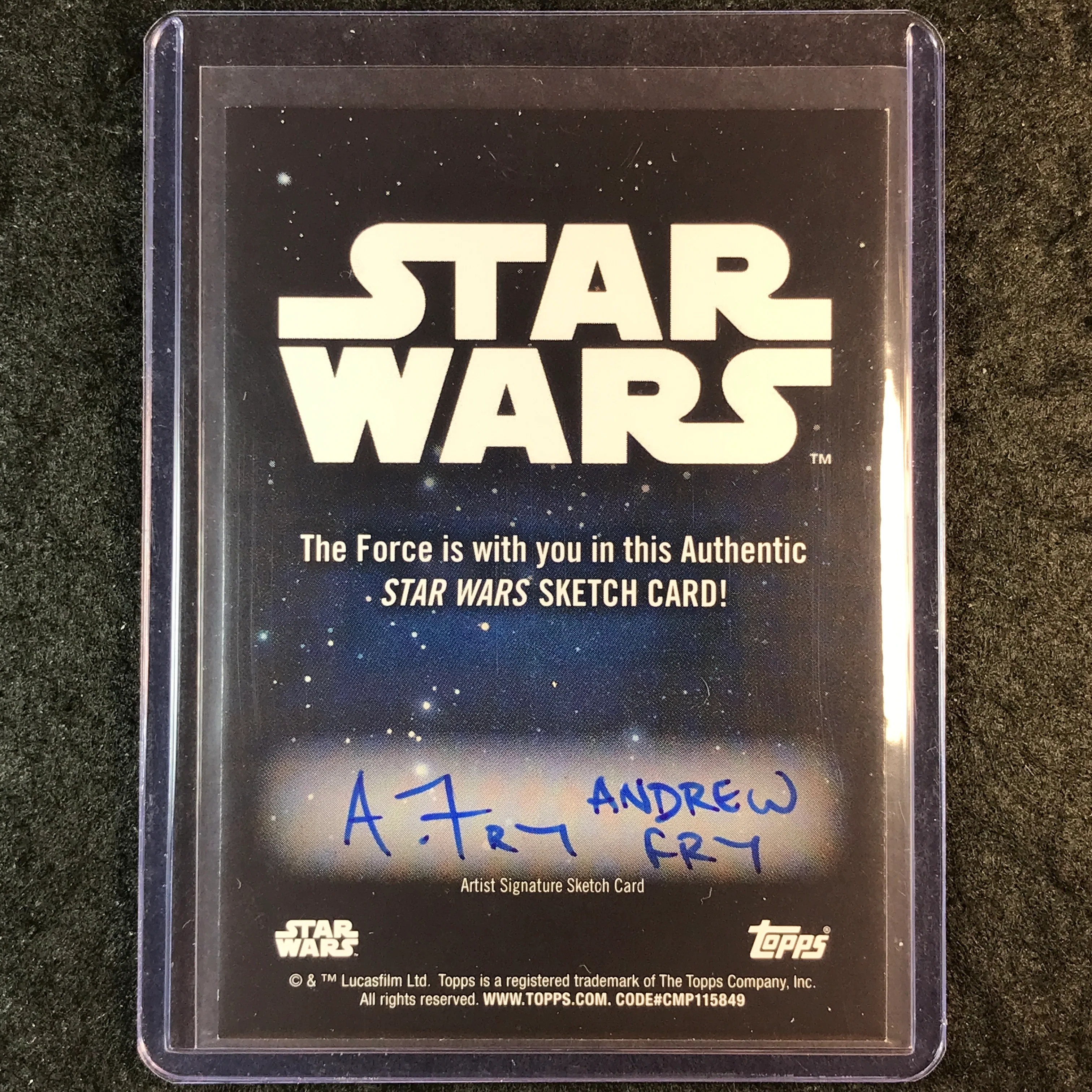 2025 Star Wars Chrome Galaxy GRAND MOFF TARKIN Artist Sketch 1/1 ANDREW FRY - Image 2