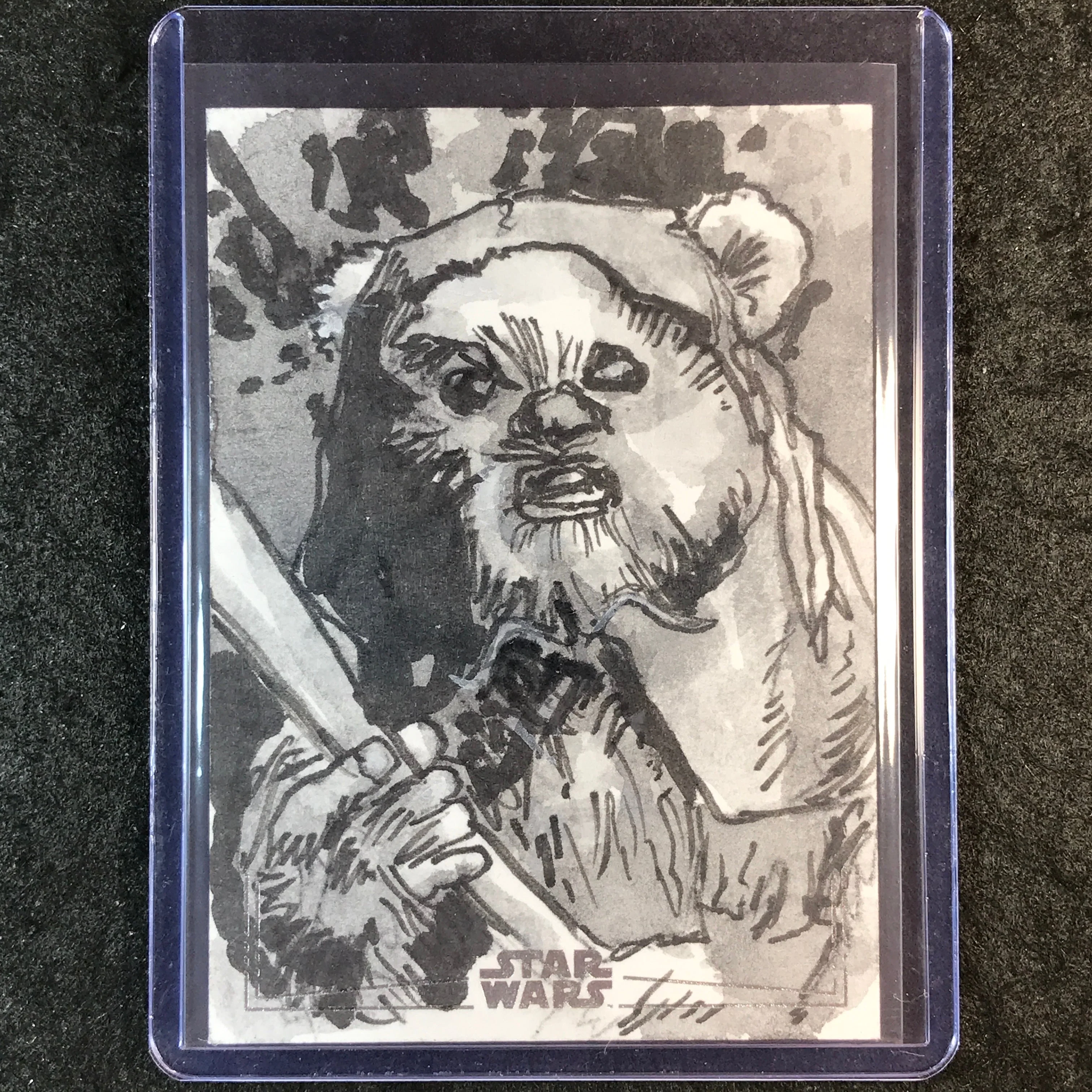2025 Star Wars Chrome Galaxy WICKET EWOK Artist Sketch 1/1 DAN GORMAN