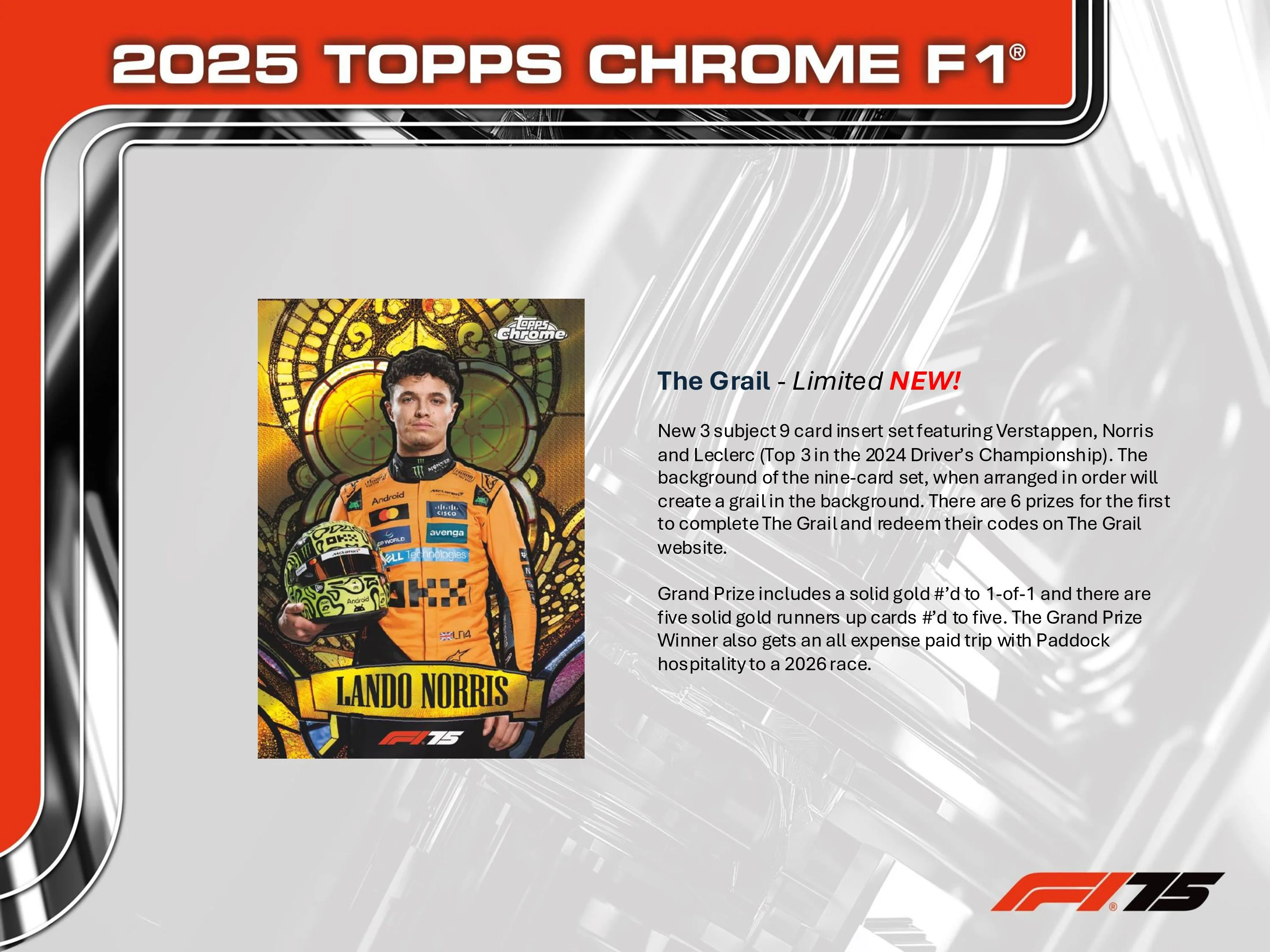 2025 Topps Chrome F1 Formula 1 Hobby Box - Image 9