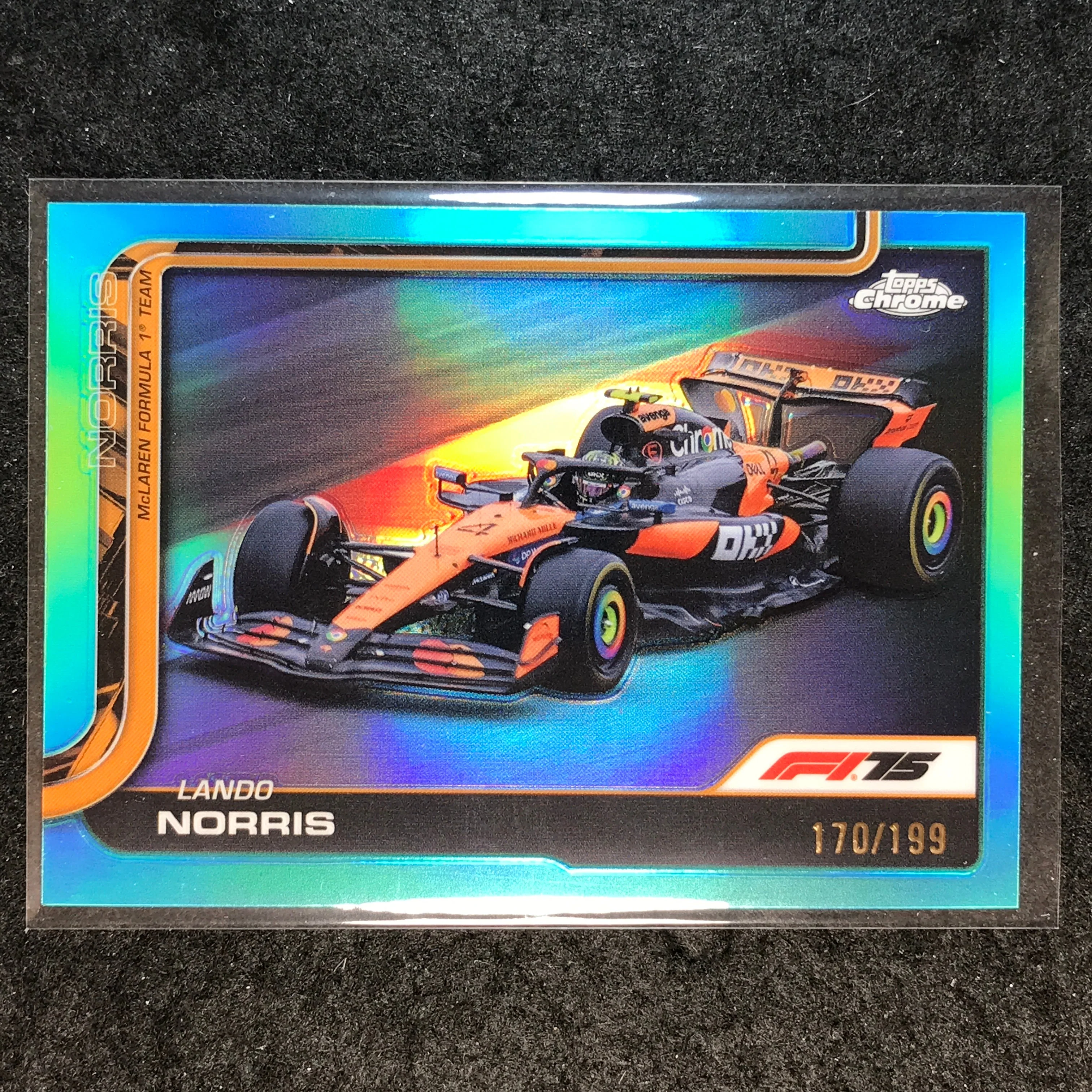 2025 Topps Chrome F1 LANDO NORRIS Aqua 170/199 #77