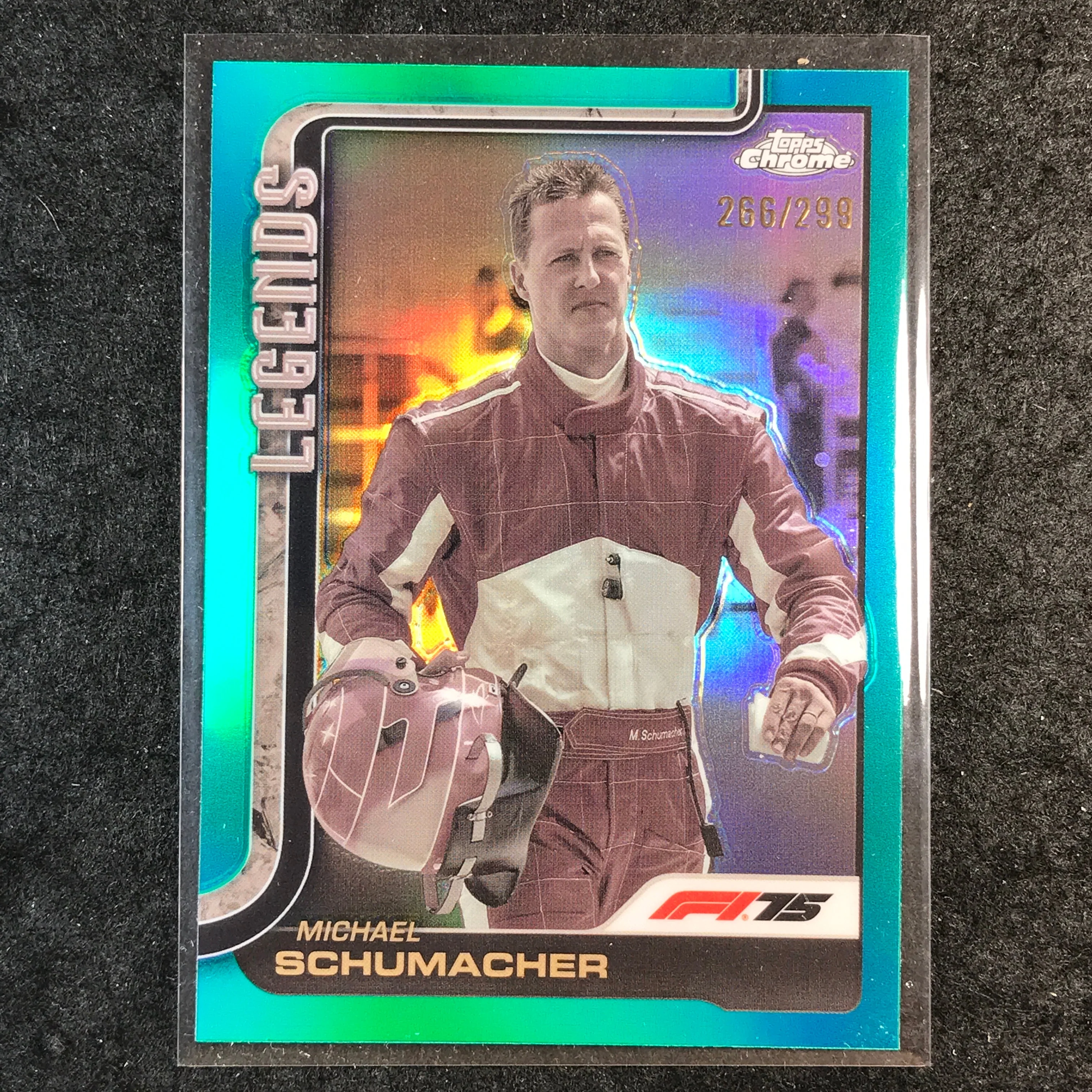 2025 Topps Chrome F1 MICHAEL SCHUMACHER Legends Teal 266/299 #158