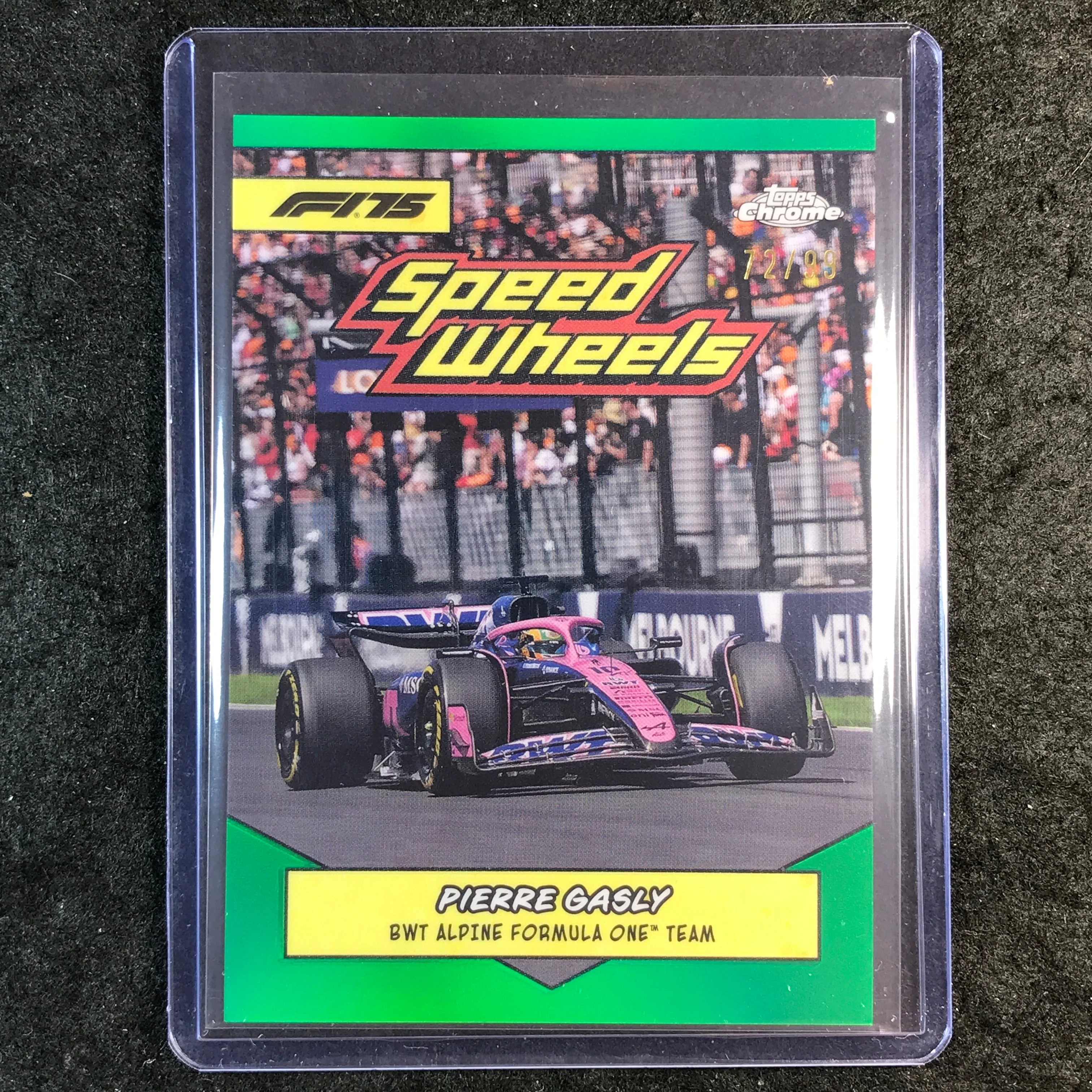 2025 Topps Chrome F1 PIERRE GASLY 1975 Speed Wheels Green 72/99 #ALP