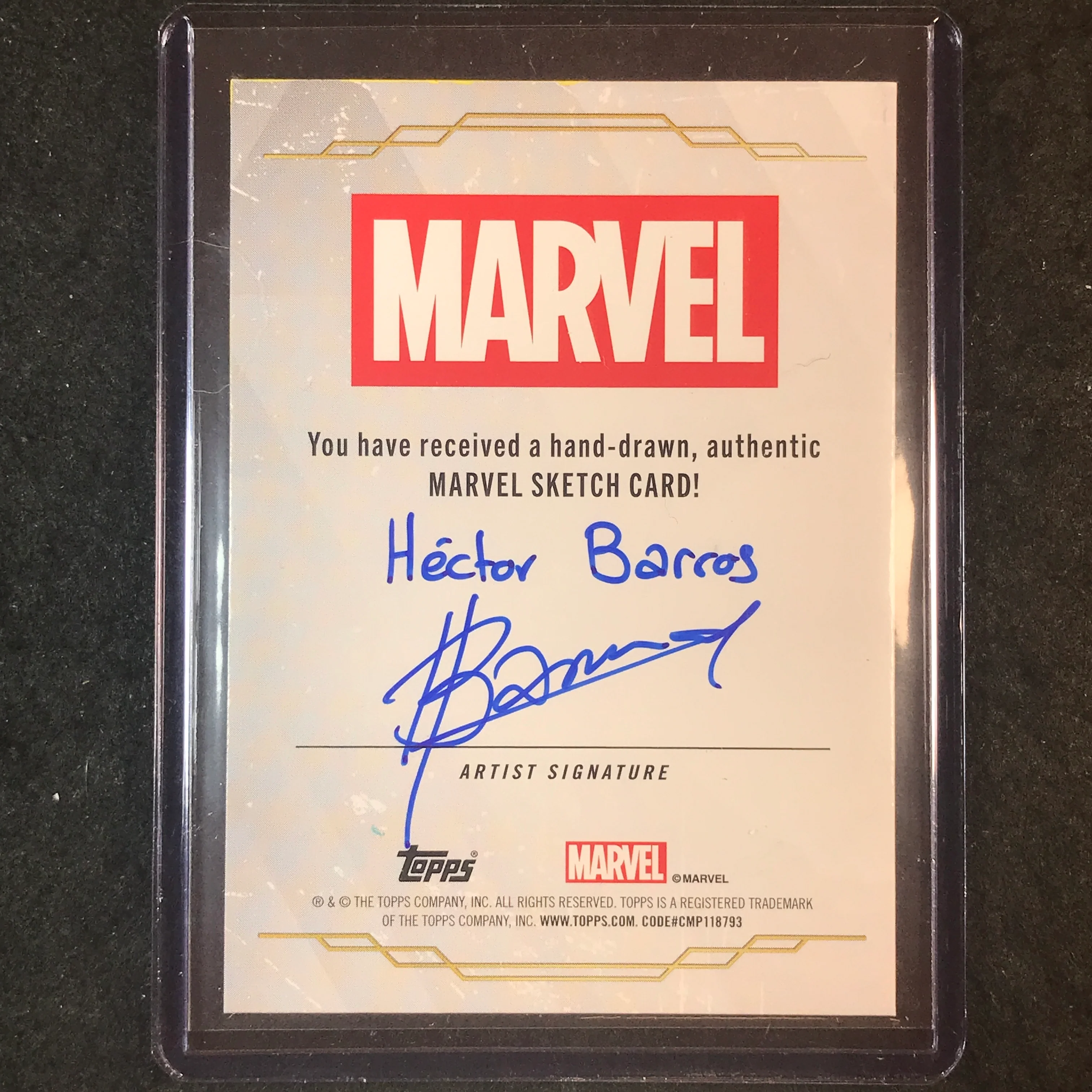 2025 Topps Chrome Marvel Studios MOON KNIGHT Artist Sketch 1/1 HECTOR BARROS - Image 2