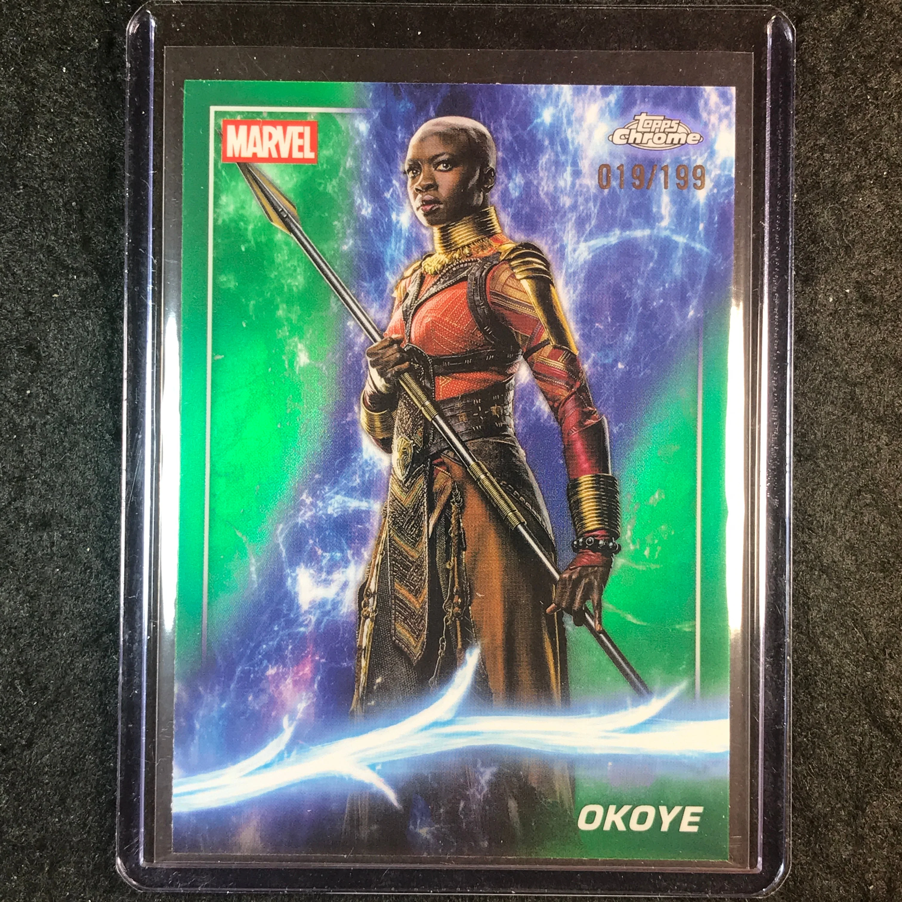 2025 Topps Chrome Marvel Studios OKOYE Green 19/199 #82