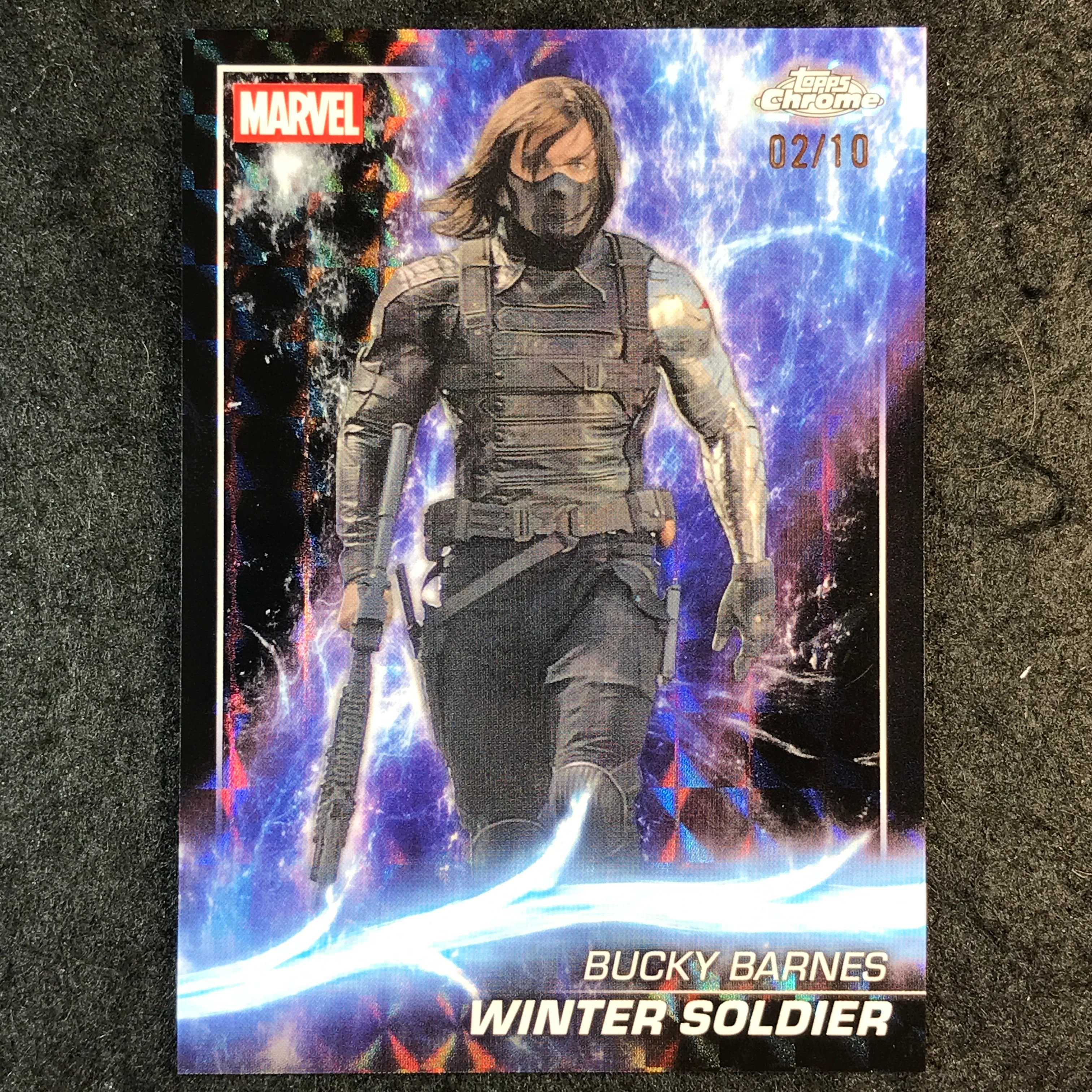 2025 Topps Chrome Marvel Studios WINTER SOLDIER Base Black Geometric 2/10 #38 - Image 2