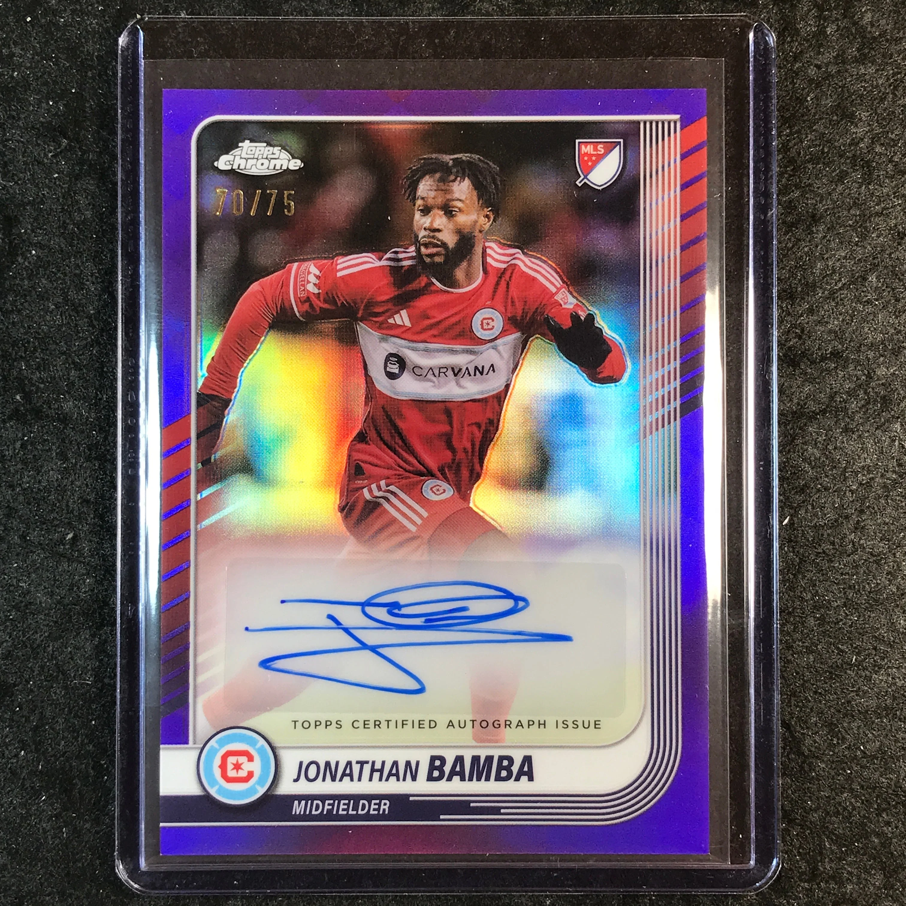 2025 Topps Chrome MLS JONATHAN BAMBA Chrome Auto Purple 70/75