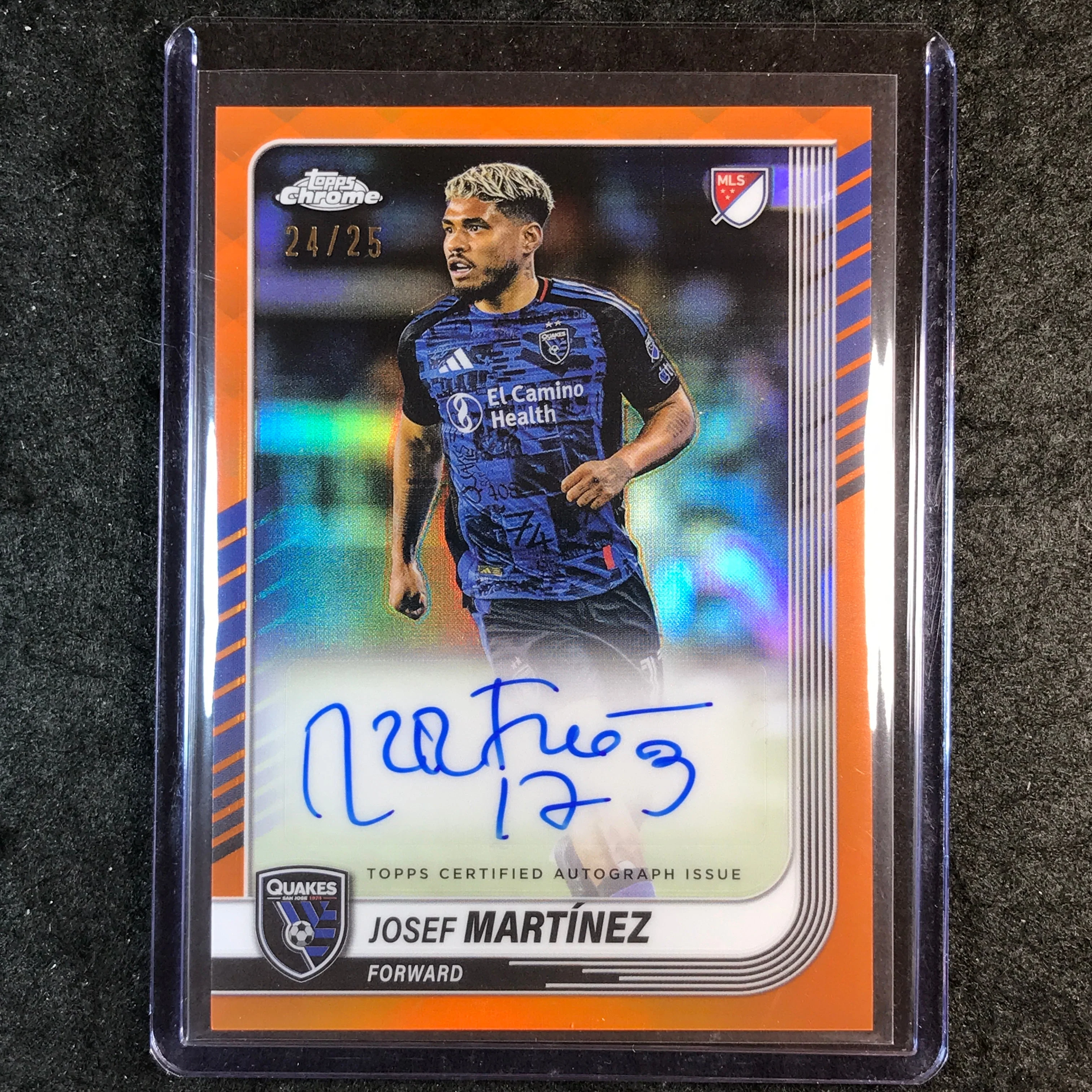 2025 Topps Chrome MLS JOSEF MARTINEZ Chrome Auto Orange 24/25