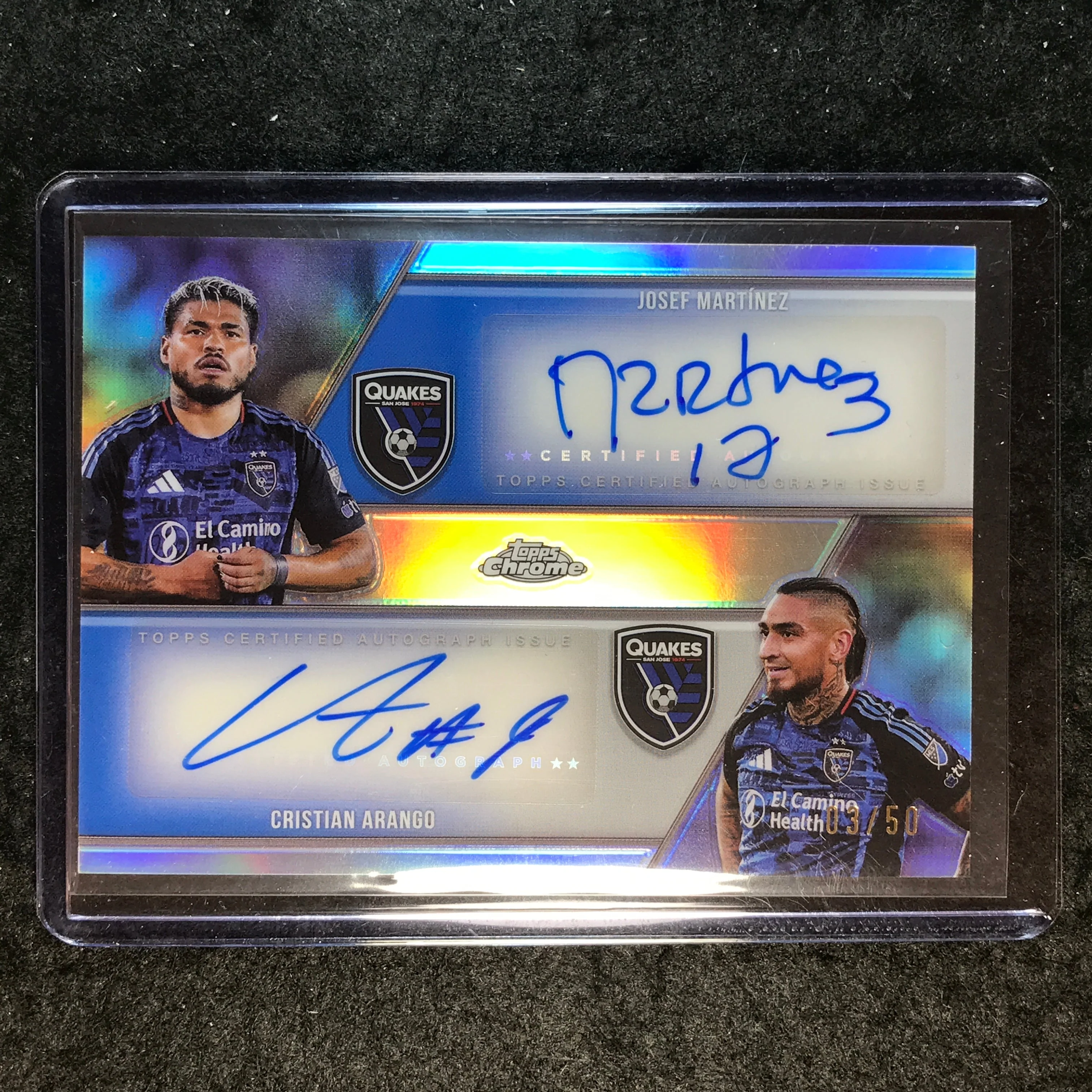 2025 Topps Chrome MLS JOSEF MARTINEZ CRISTIAN ARANGO Dual Auto Refractor 3/50