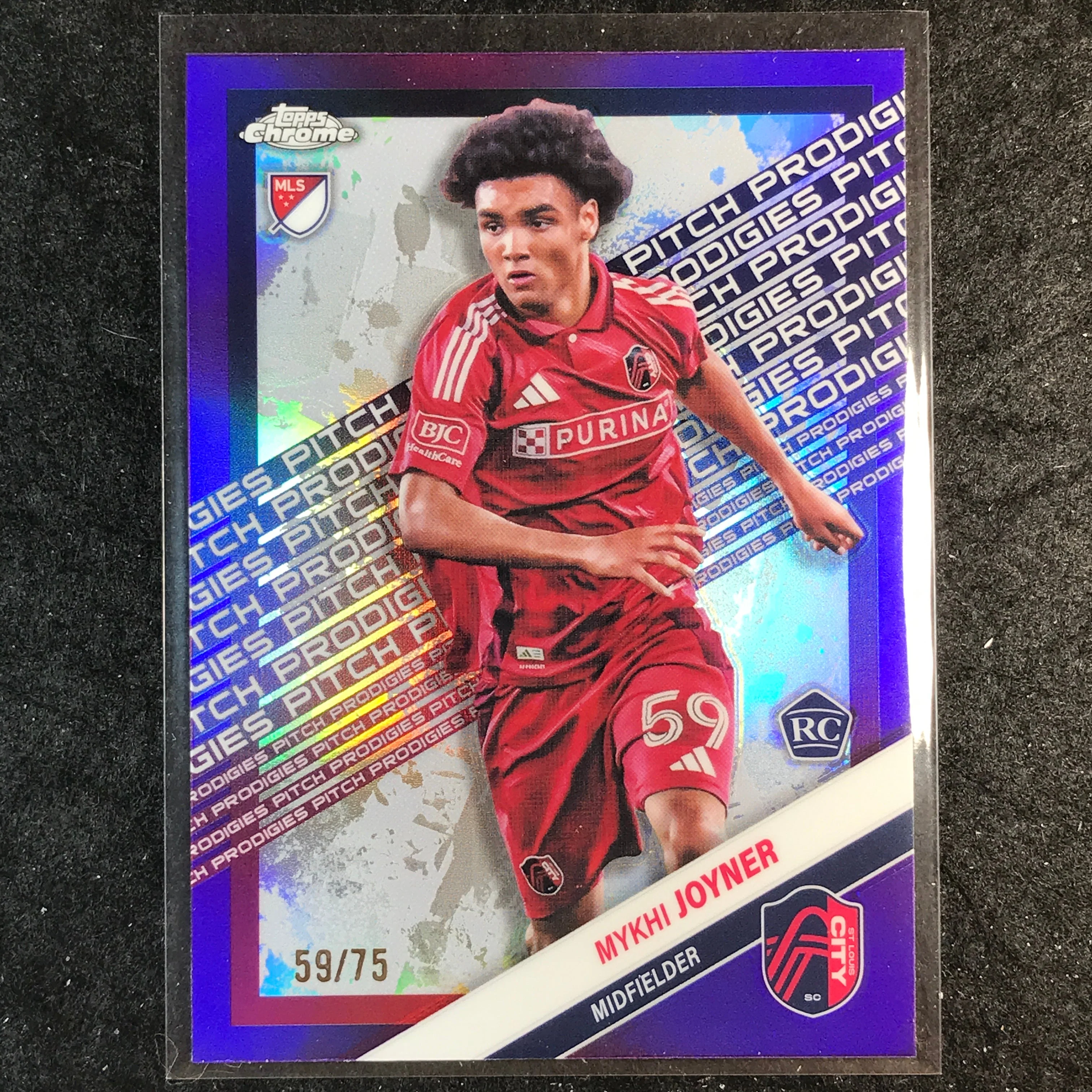 2025 Topps Chrome MLS MYKHI JOYNER Rookie Pitch Prodigies Purple 59/75 #186