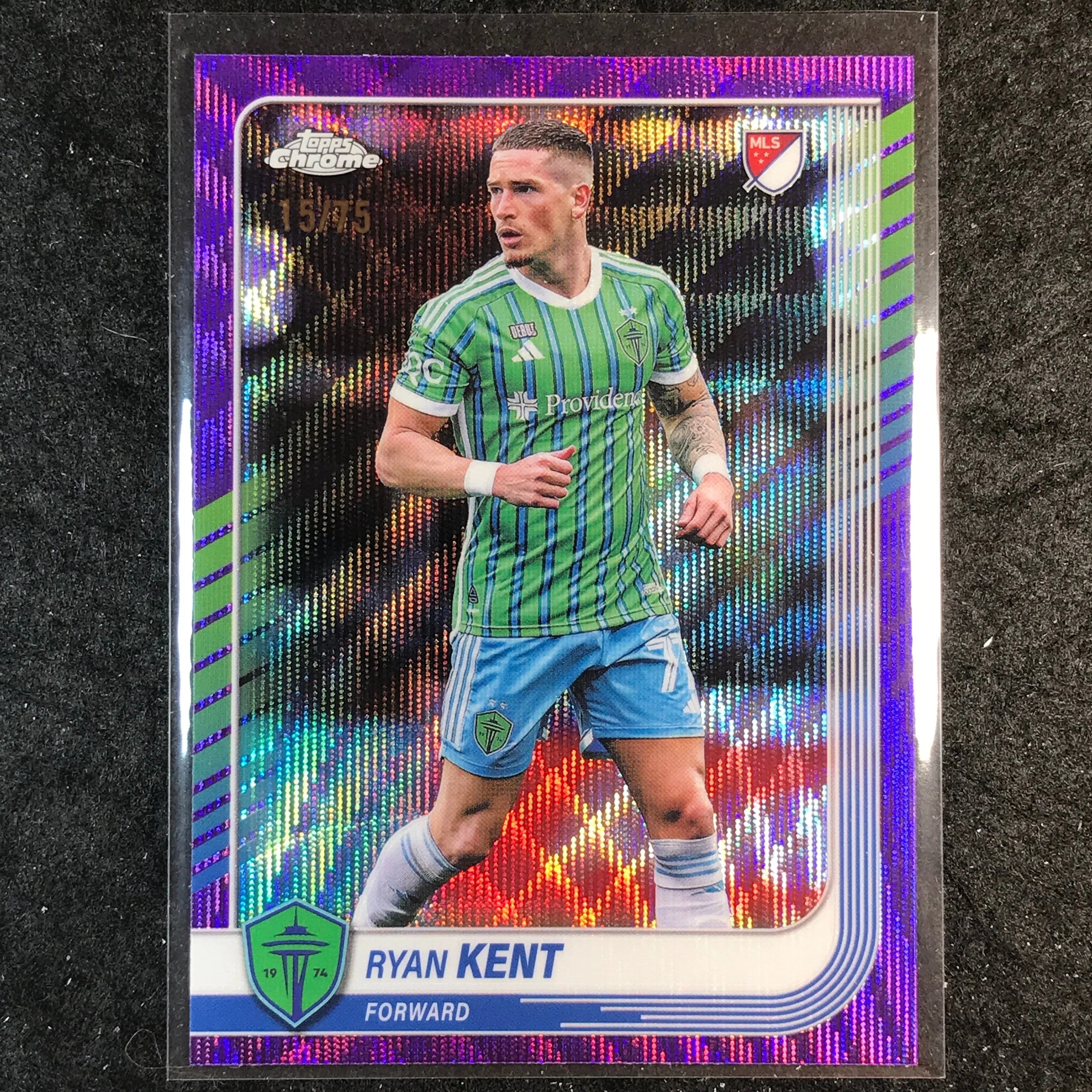 2025 Topps Chrome MLS RYAN KENT Base Purple Wave 15/75 #22