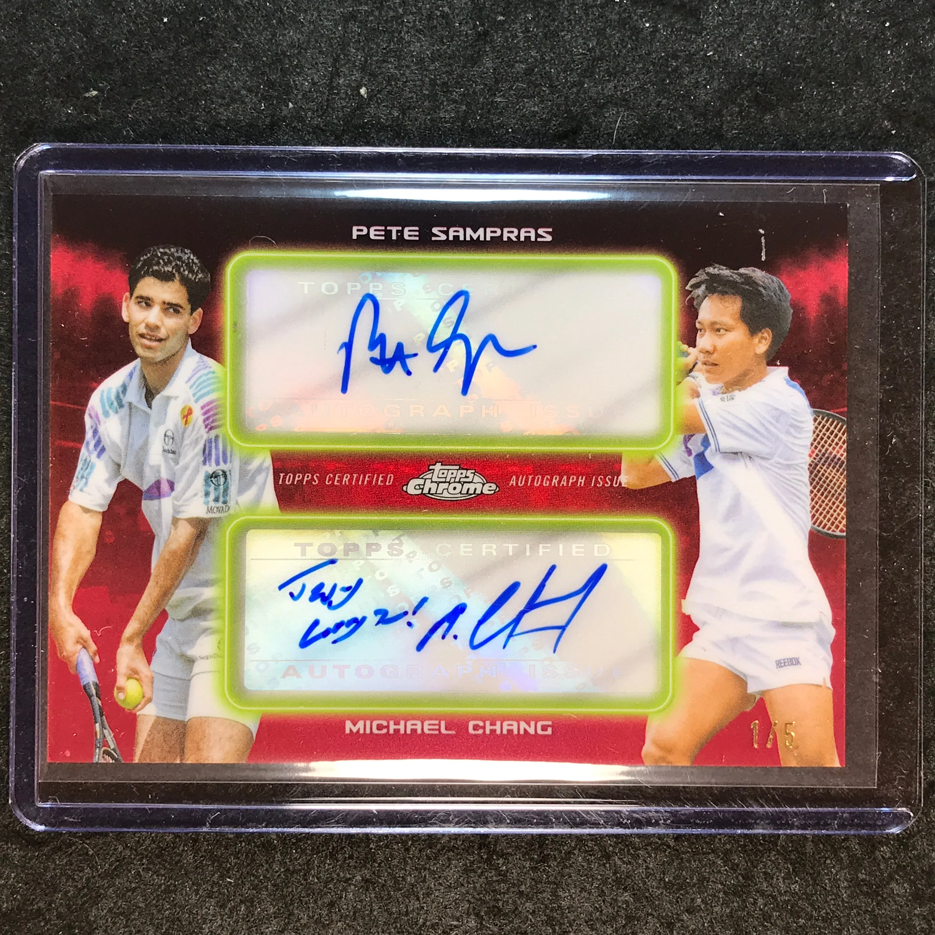 2025 Topps Chrome Tennis PETE SAMPRAS MICHAEL CHANG Dual Auto Red Refractor 1/5