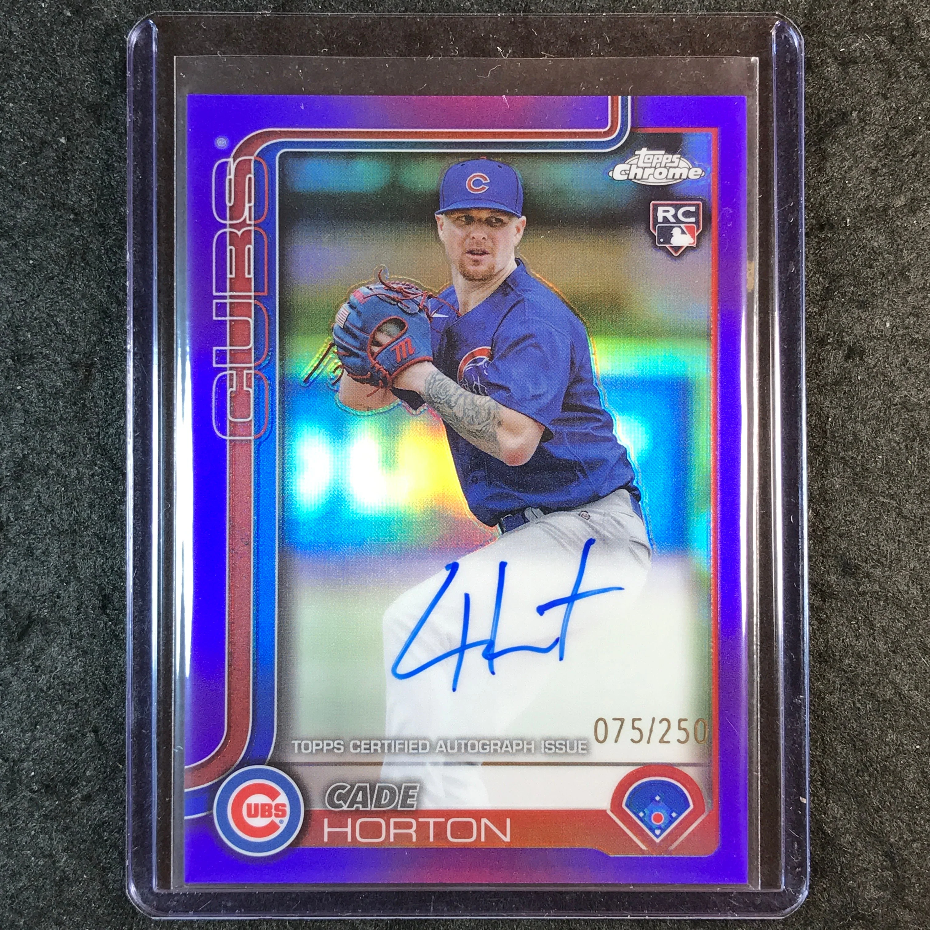 2025 Topps Chrome Update MLB CADE HORTON Chrome Update Rookie Auto Purple 75/250