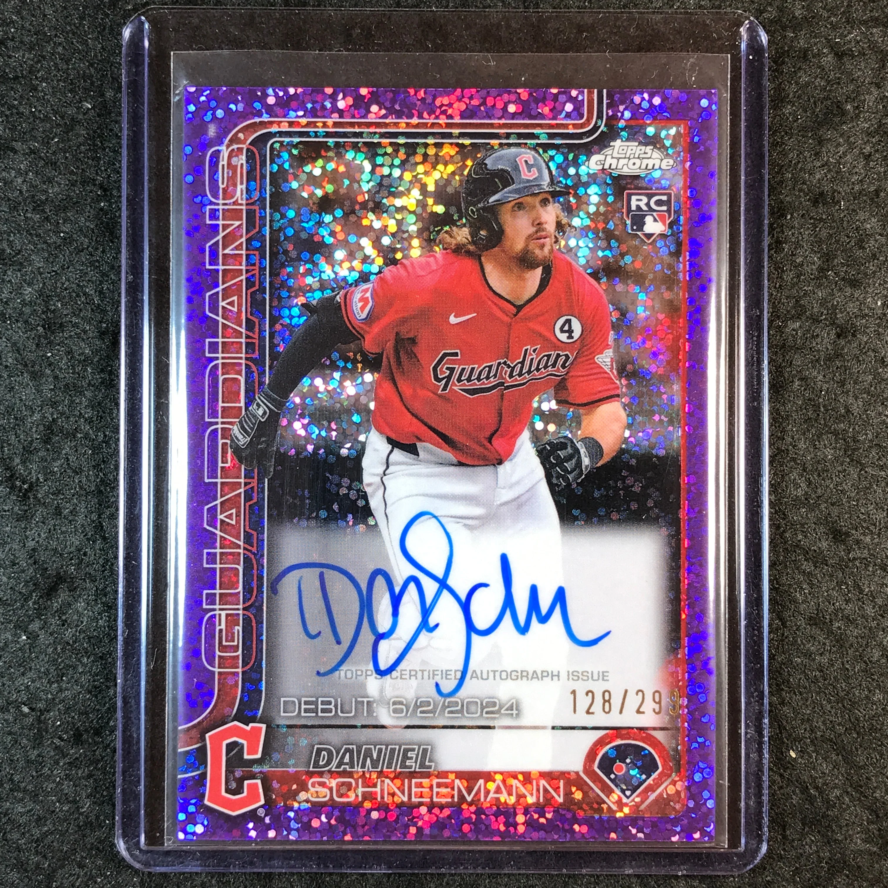2025 Topps Chrome Update MLB DANIEL SCHNEEMANN Rookie Debut Auto Purple 128/299