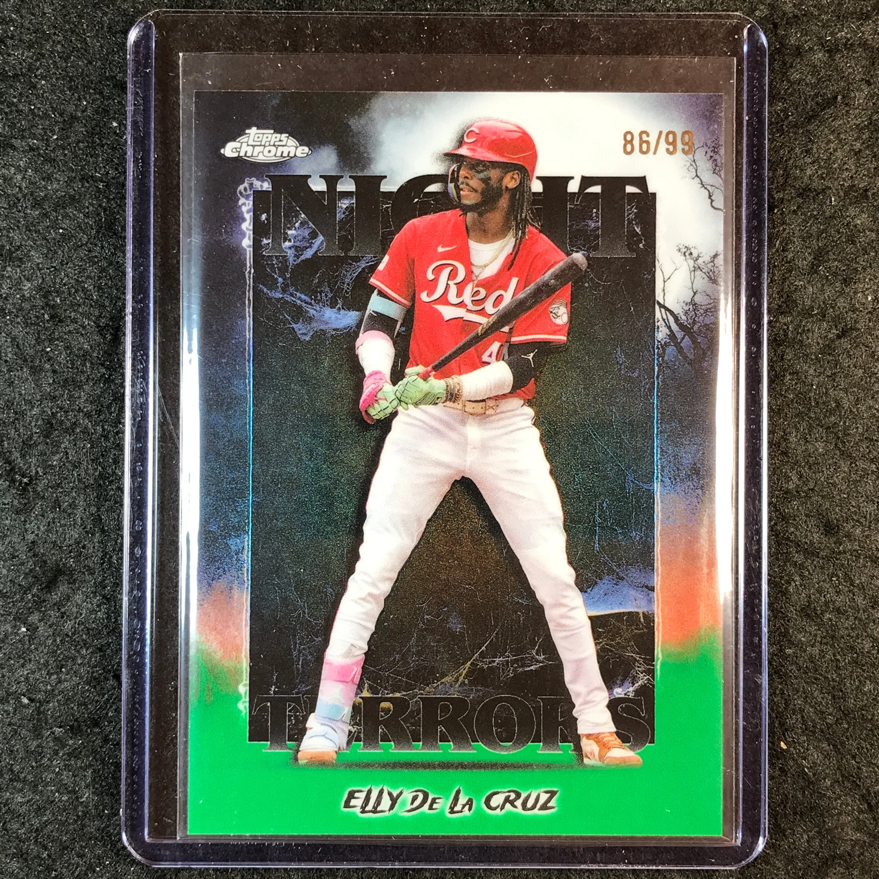 2025 Topps Chrome Update MLB ELLY DE LA CRUZ Night Terrors Green 86/99 #6