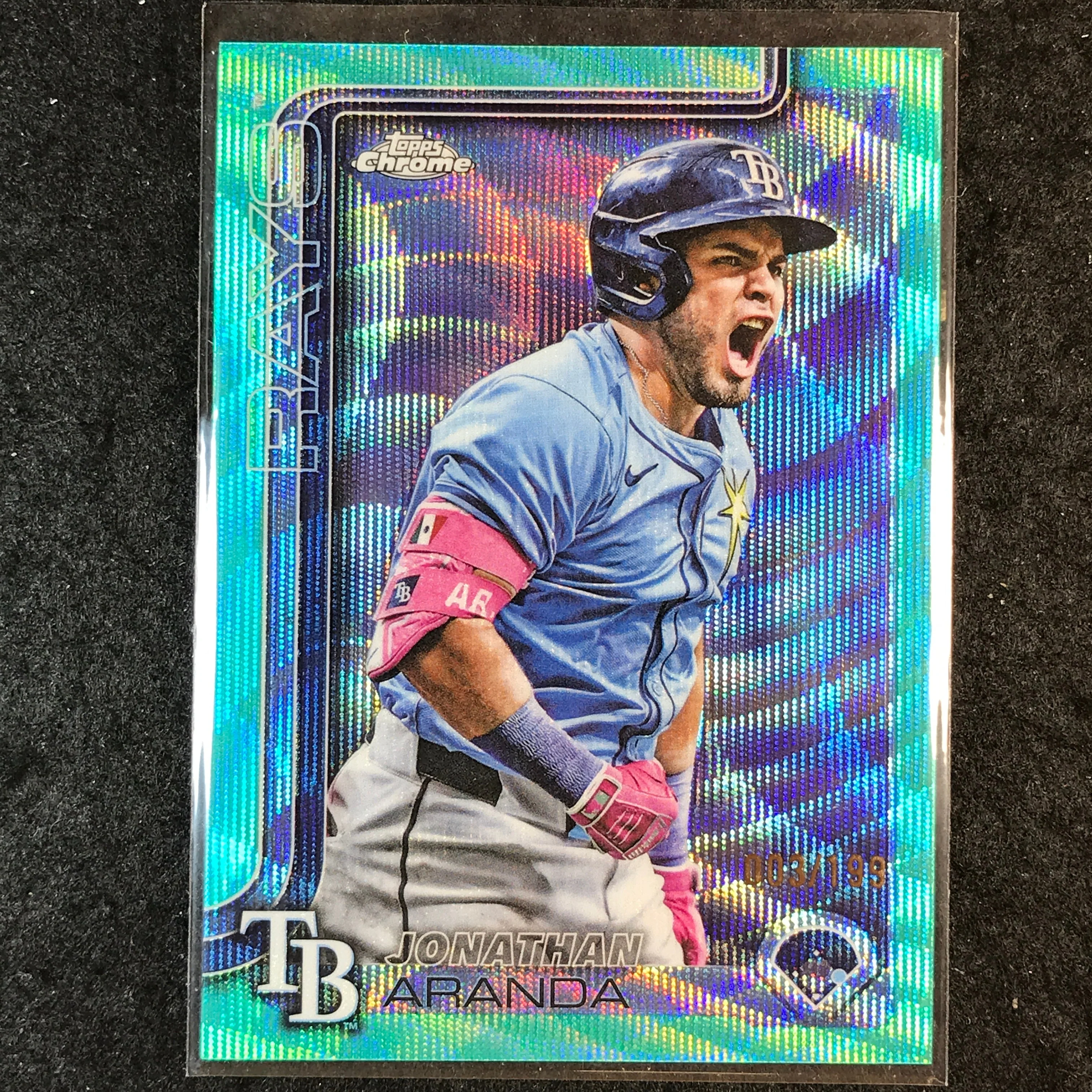 2025 Topps Chrome Update MLB JONATHAN ARANDA Aqua Wave 3/199 #68