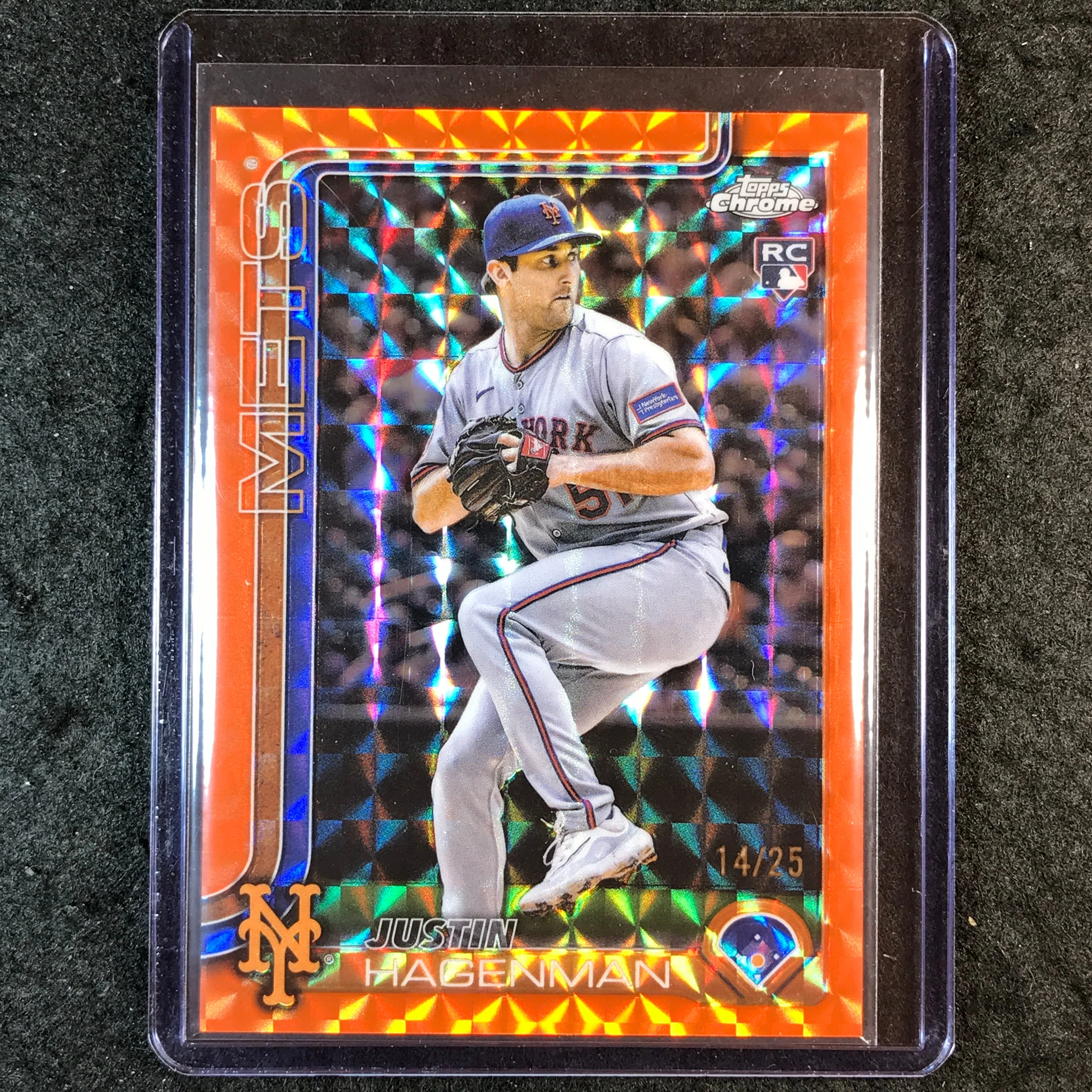 2025 Topps Chrome Update MLB JUSTIN HAGENMAN Rookie Orange Geometric 14/25 #61