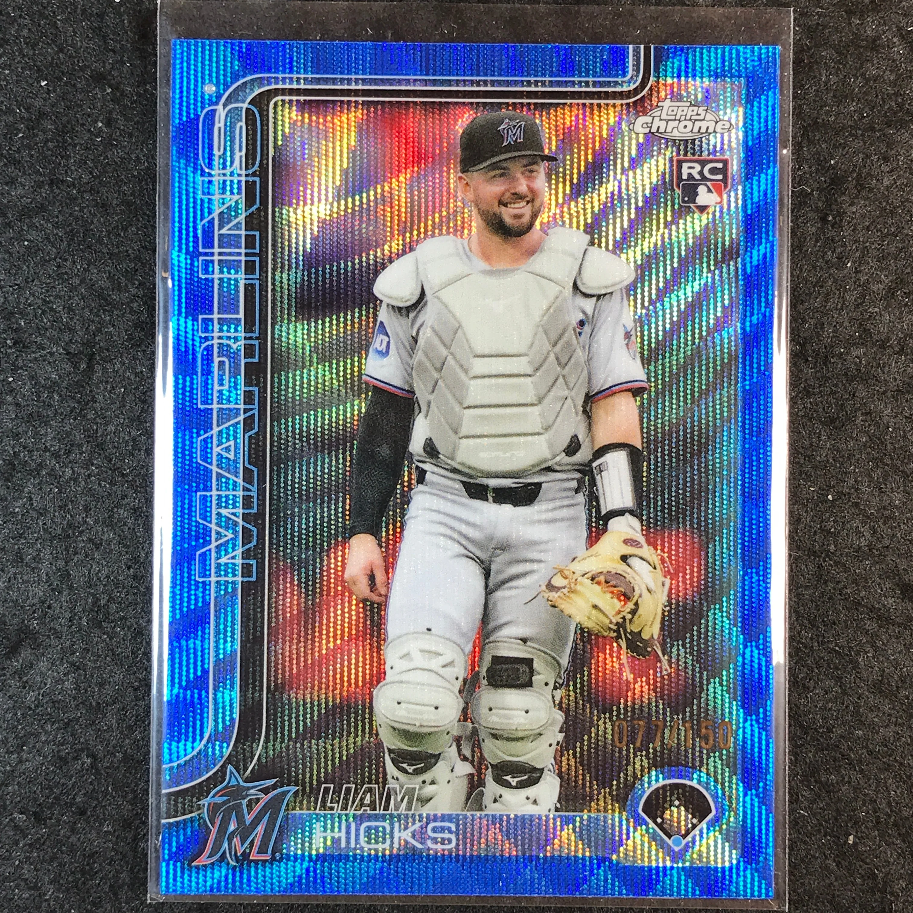 2025 Topps Chrome Update MLB LIAM HICKS Rookie Blue Wave 77/150 #86