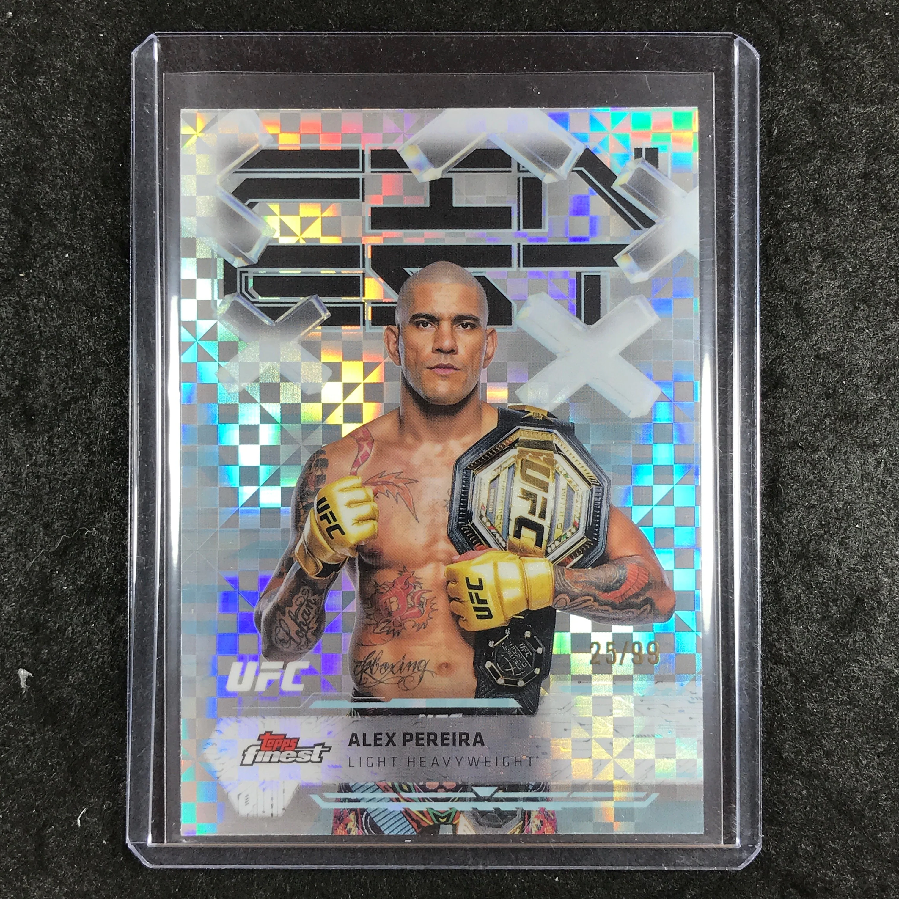 2025 Topps Finest UFC ALEX PEREIRA Common Blue Checkerboard 25/99 #80