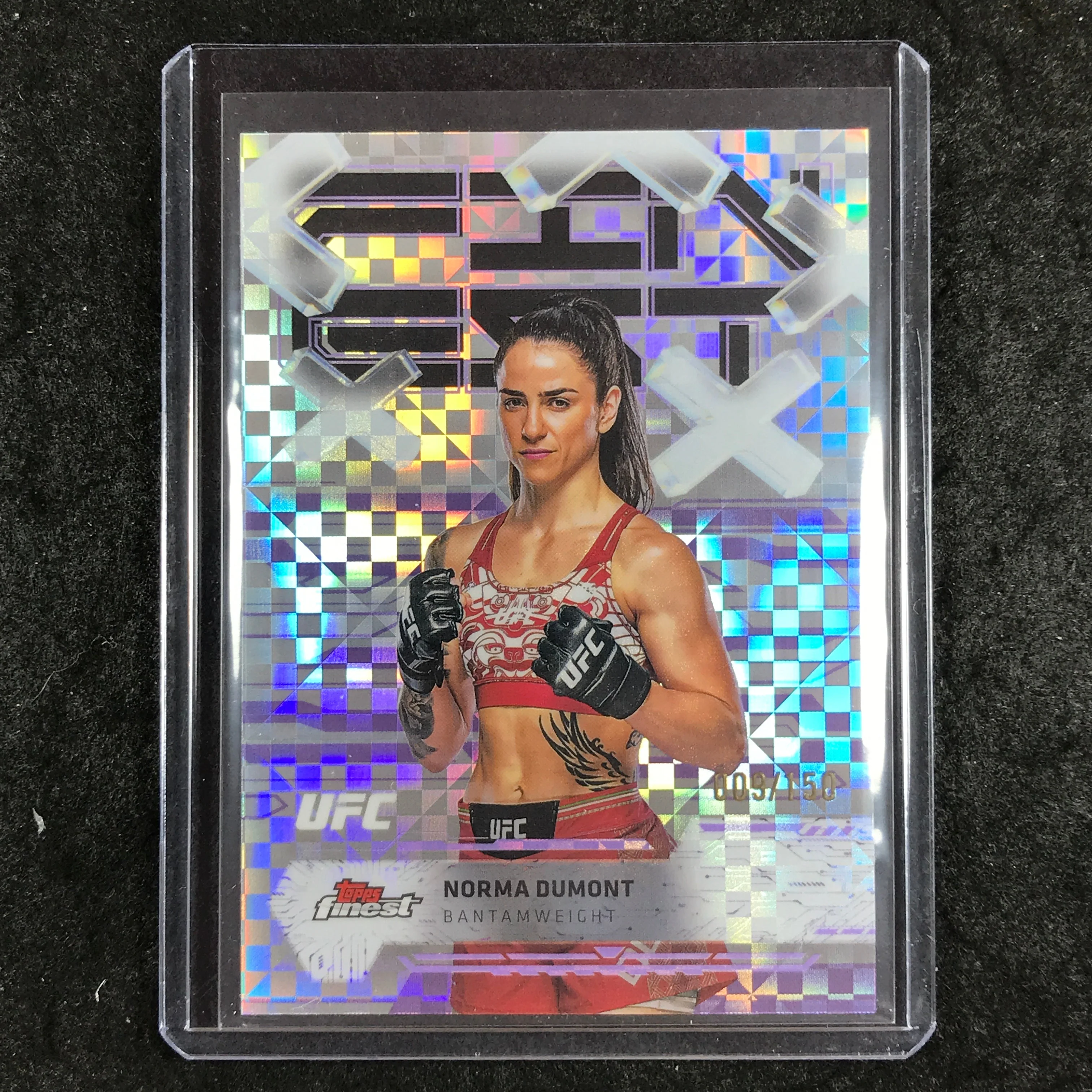2025 Topps Finest UFC NORMA DUMONT Common Purple Checkerboard 9/150 #48